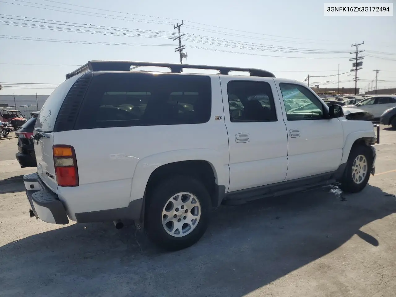 2003 Chevrolet Suburban K1500 VIN: 3GNFK16ZX3G172494 Lot: 62186325