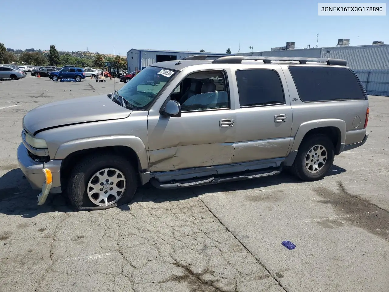 2003 Chevrolet Suburban K1500 VIN: 3GNFK16TX3G178890 Lot: 62189535