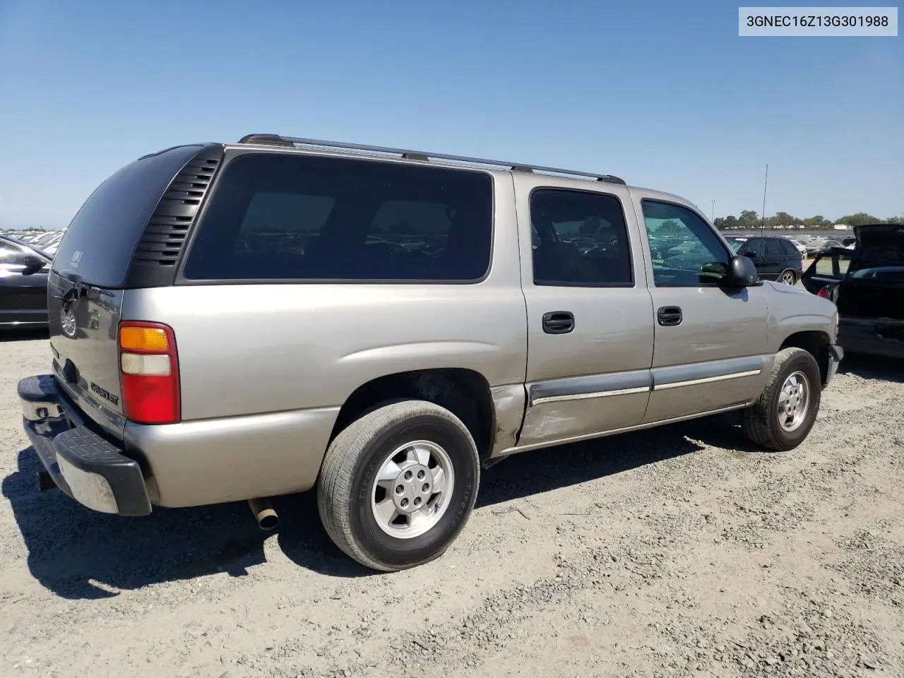 2003 Chevrolet Suburban C1500 VIN: 3GNEC16Z13G301988 Lot: 63067535