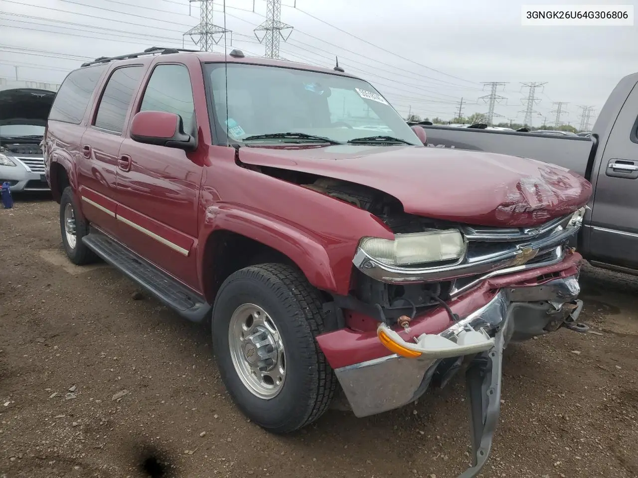 2004 Chevrolet Suburban K2500 VIN: 3GNGK26U64G306806 Lot: 55518745