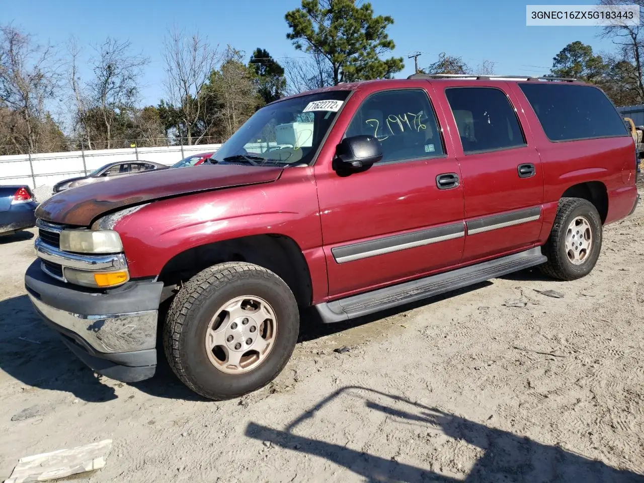 2005 Chevrolet Suburban C1500 VIN: 3GNEC16ZX5G183443 Lot: 43266574