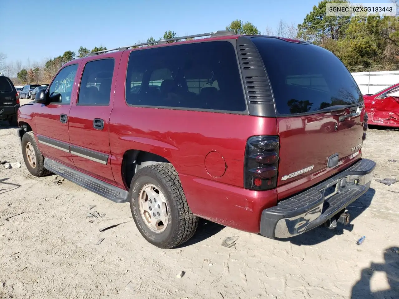 2005 Chevrolet Suburban C1500 VIN: 3GNEC16ZX5G183443 Lot: 43266574