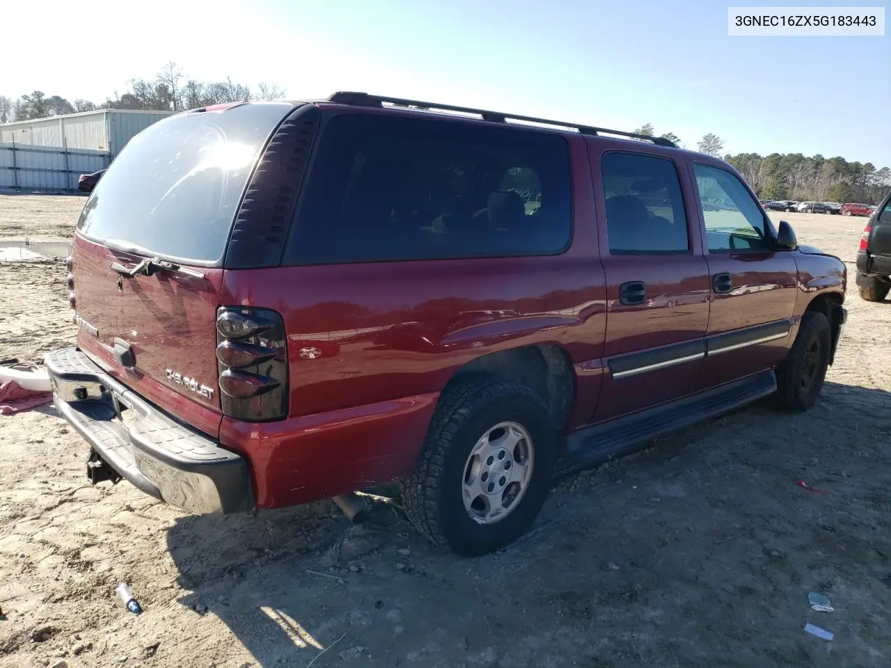 2005 Chevrolet Suburban C1500 VIN: 3GNEC16ZX5G183443 Lot: 43266574