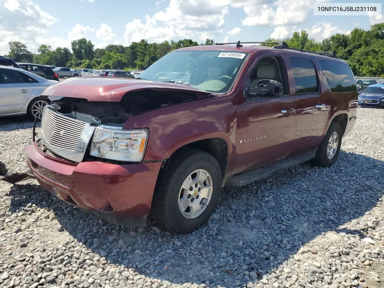 2008 Chevrolet Suburban C1500 Ls VIN: 1GNFC16J58J231108 Lot: 62749555