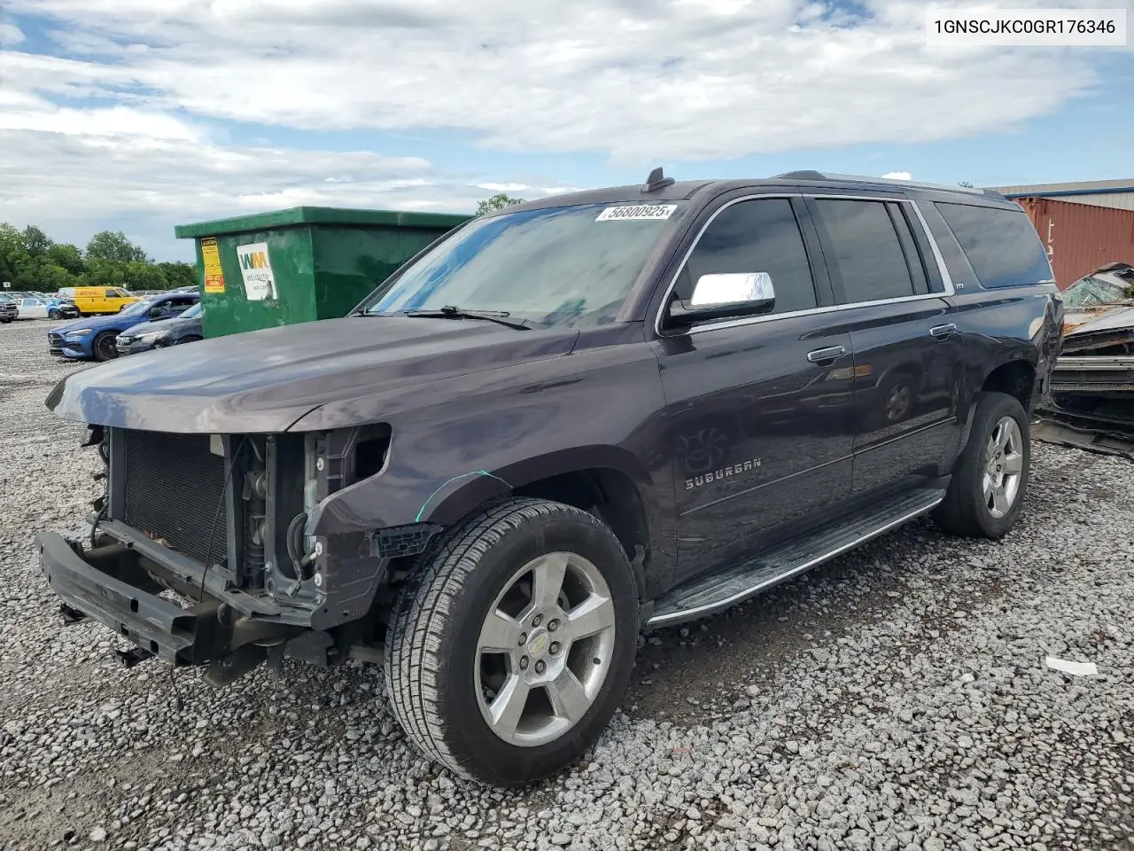 2016 Chevrolet Suburban C1500 Ltz VIN: 1GNSCJKC0GR176346 Lot: 56800925