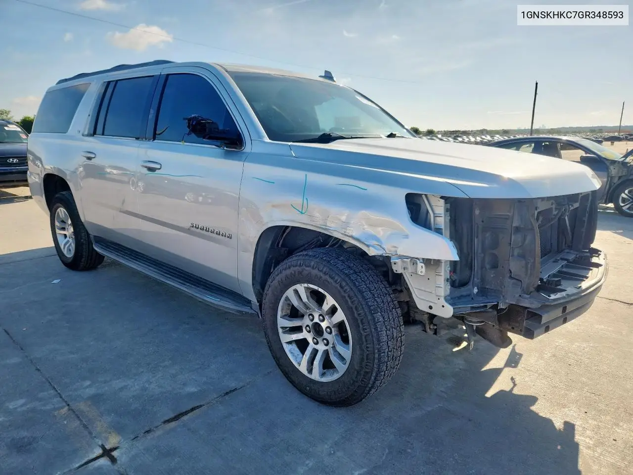 2016 Chevrolet Suburban K1500 Lt VIN: 1GNSKHKC7GR348593 Lot: 62258245