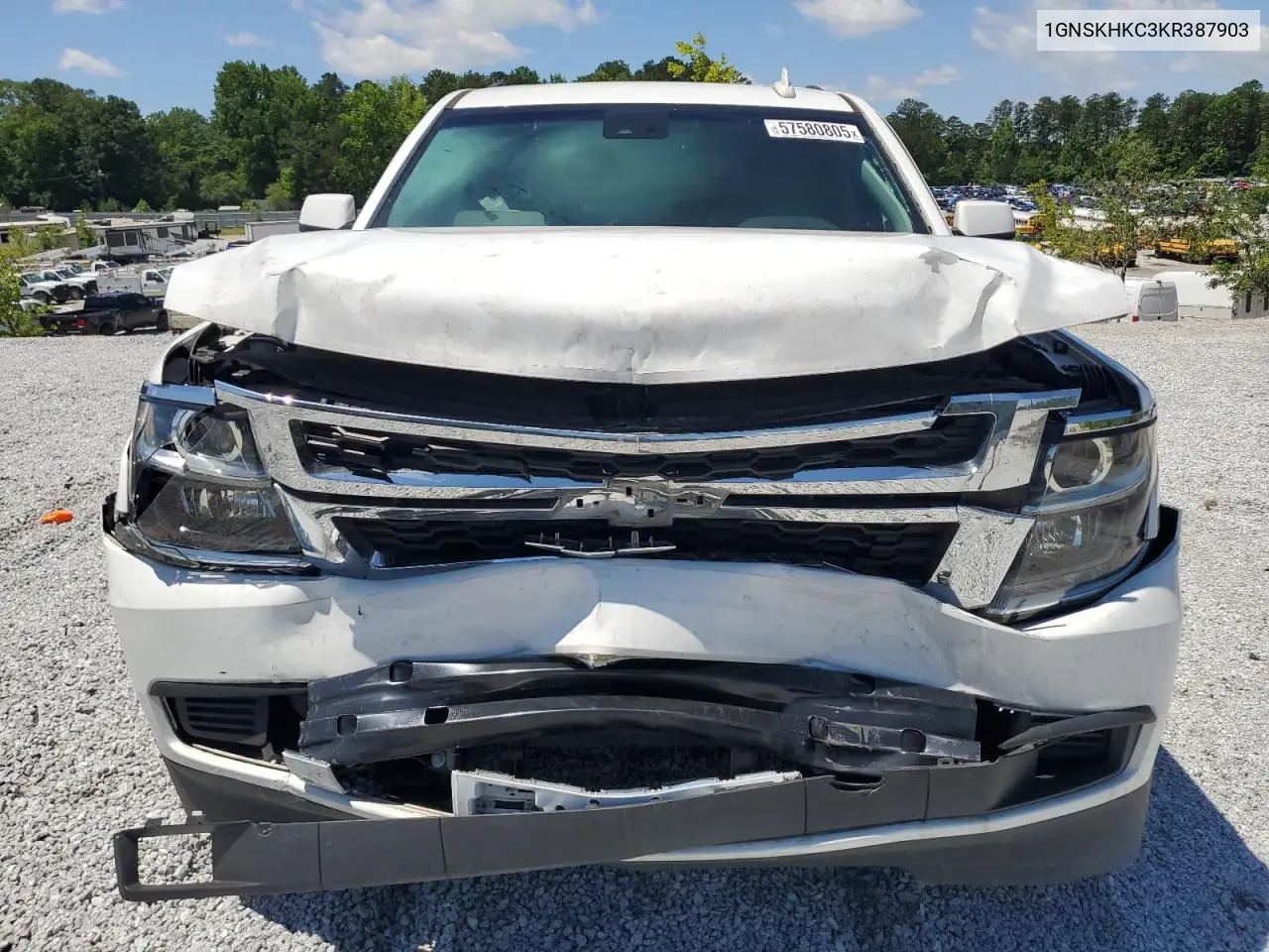 2019 Chevrolet Suburban K1500 Lt VIN: 1GNSKHKC3KR387903 Lot: 57580805