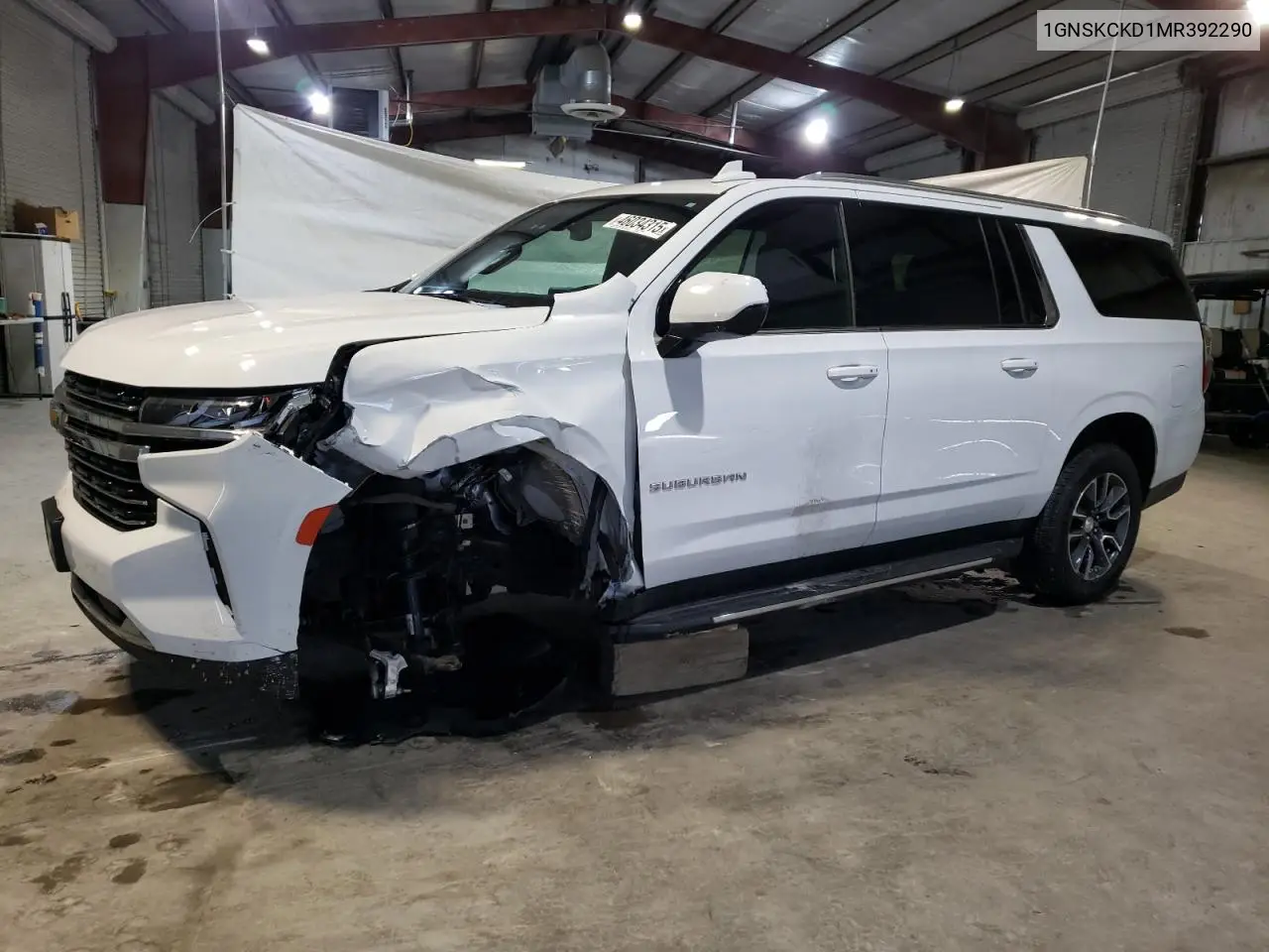 2021 Chevrolet Suburban K1500 Lt VIN: 1GNSKCKD1MR392290 Lot: 46034315
