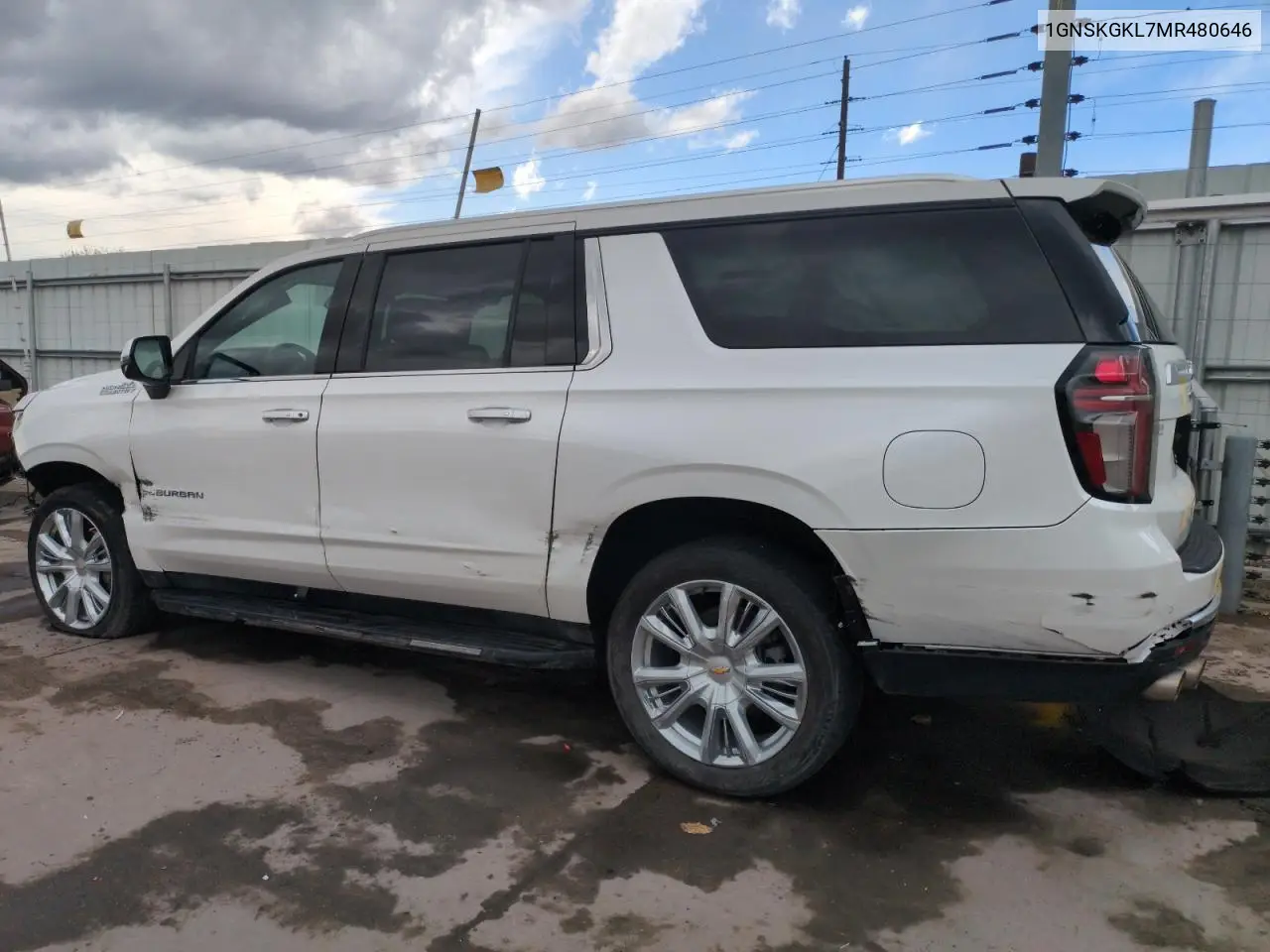 2021 Chevrolet Suburban K1500 High Country VIN: 1GNSKGKL7MR480646 Lot: 51019385