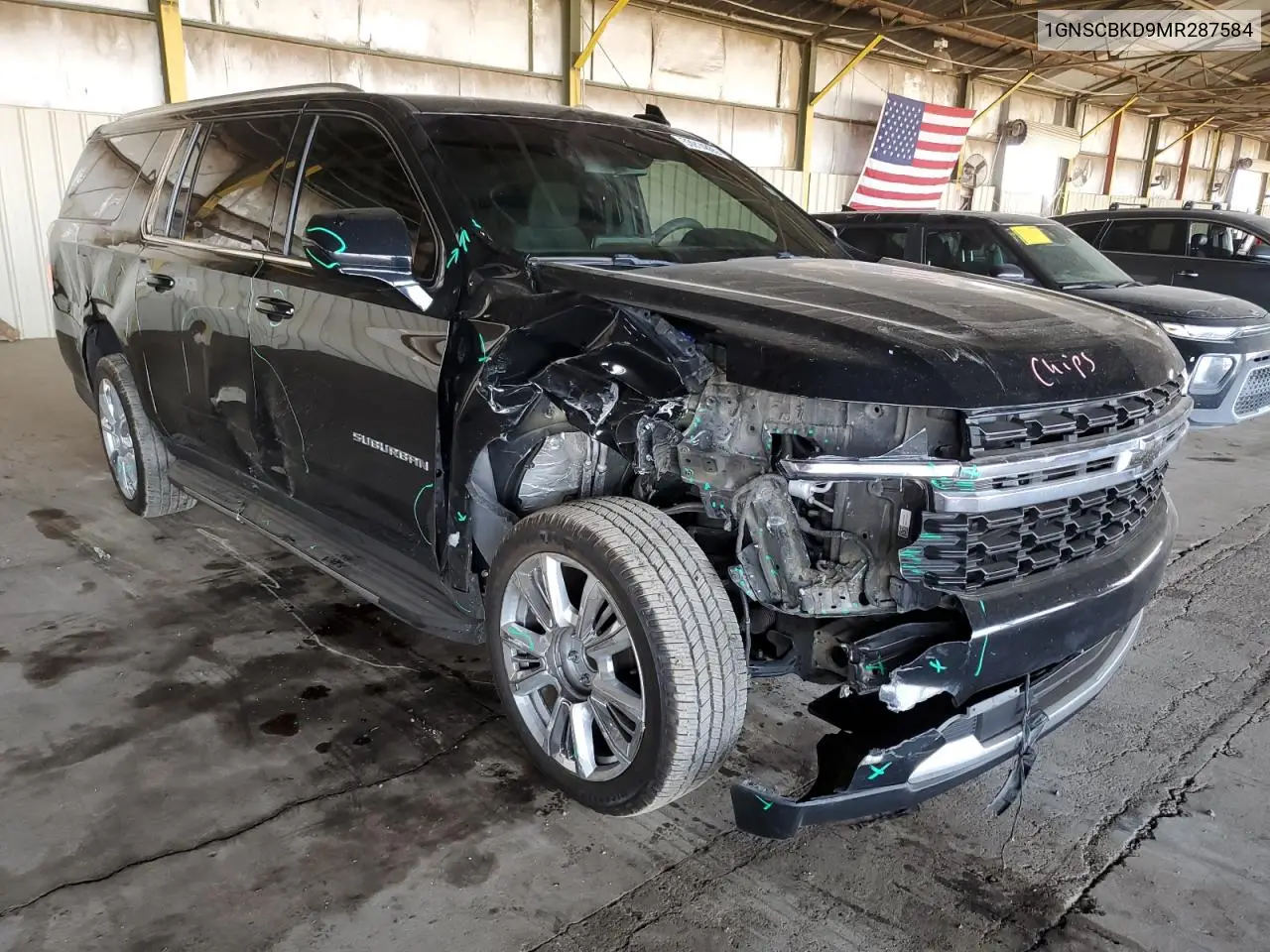 2021 Chevrolet Suburban C1500 Ls VIN: 1GNSCBKD9MR287584 Lot: 53914865