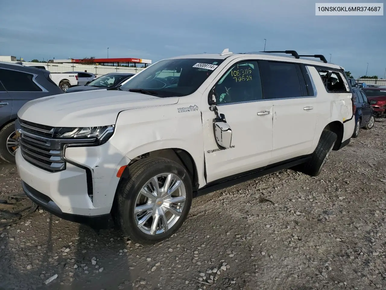 2021 Chevrolet Suburban K1500 High Country VIN: 1GNSKGKL6MR374687 Lot: 55976975