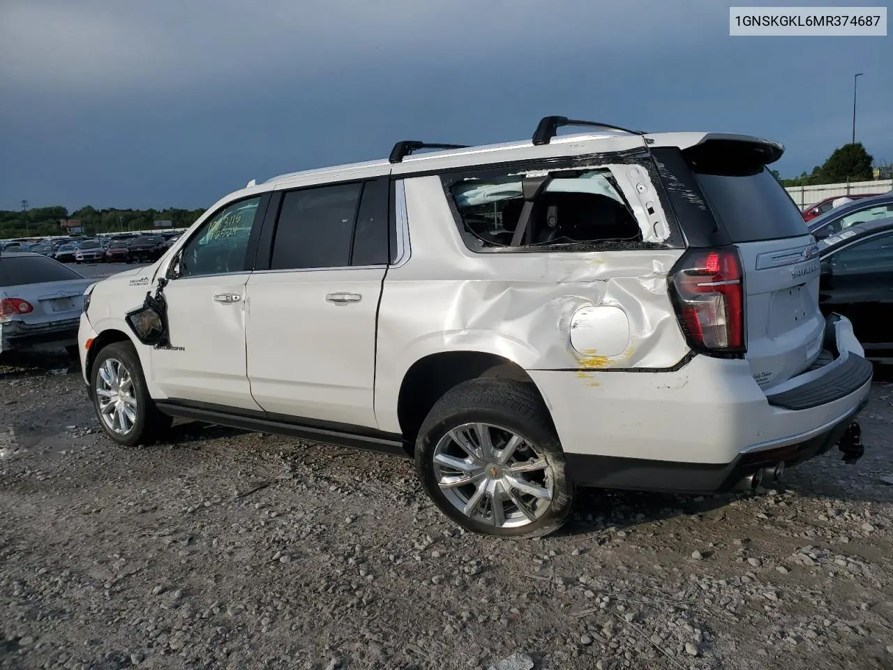 2021 Chevrolet Suburban K1500 High Country VIN: 1GNSKGKL6MR374687 Lot: 55976975