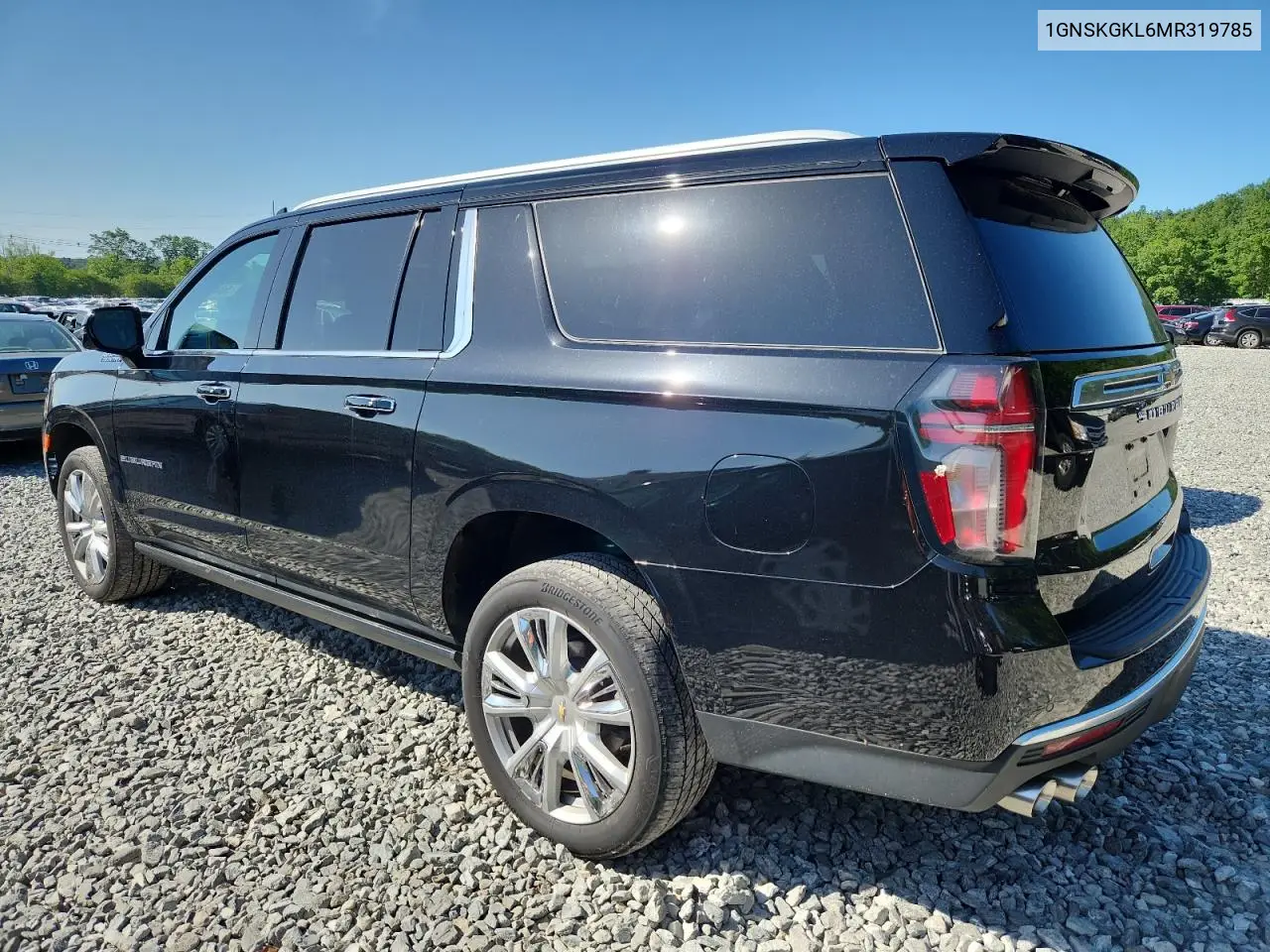 2021 Chevrolet Suburban K1500 High Country VIN: 1GNSKGKL6MR319785 Lot: 58487525