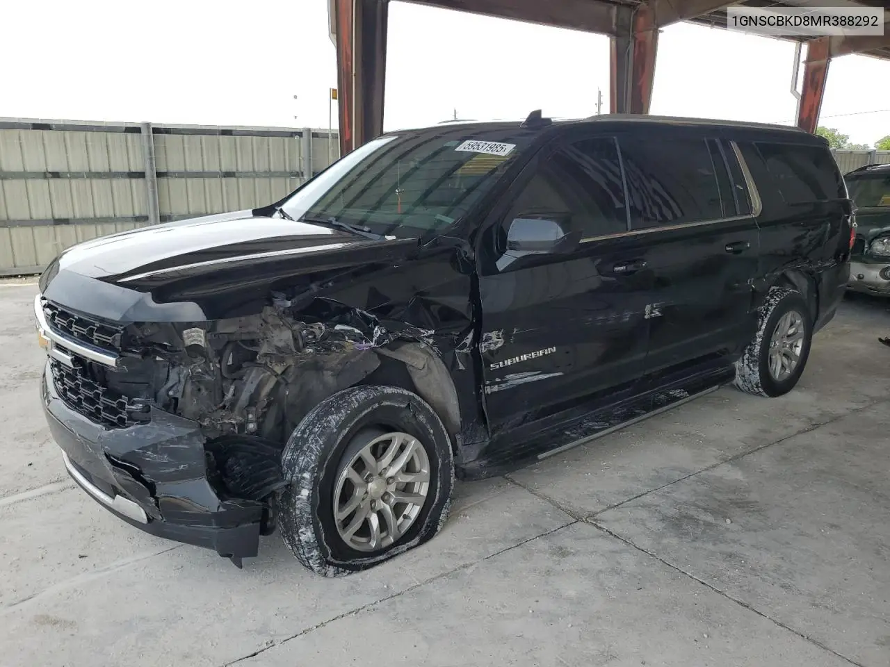2021 Chevrolet Suburban C1500 Ls VIN: 1GNSCBKD8MR388292 Lot: 59531985