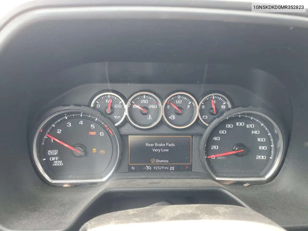 2021 Chevrolet Suburban K1500 Z71 VIN: 1GNSKDKD0MR352823 Lot: 61195945