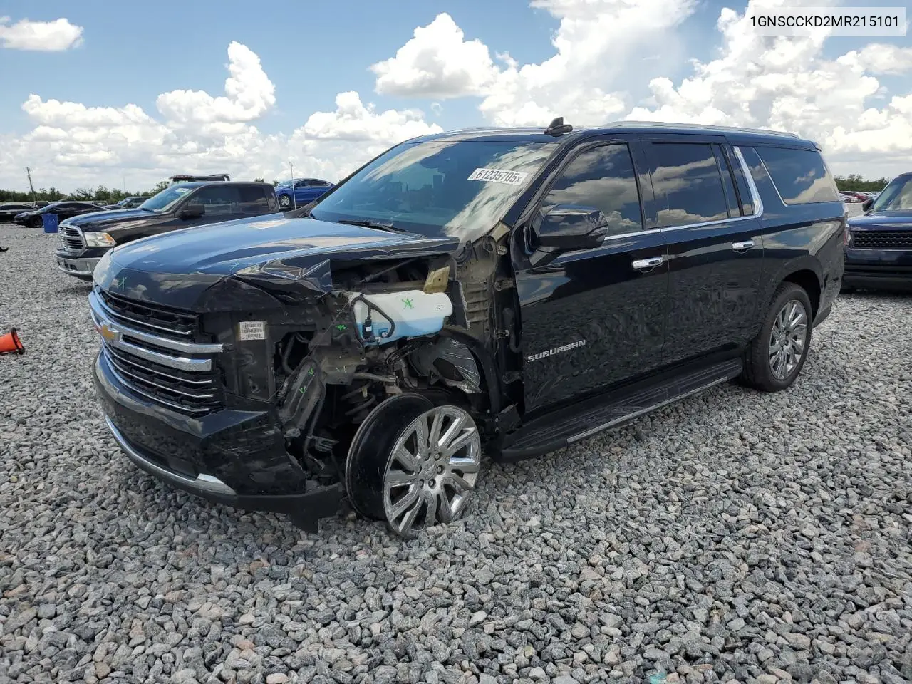 2021 Chevrolet Suburban C1500 Lt VIN: 1GNSCCKD2MR215101 Lot: 61235705
