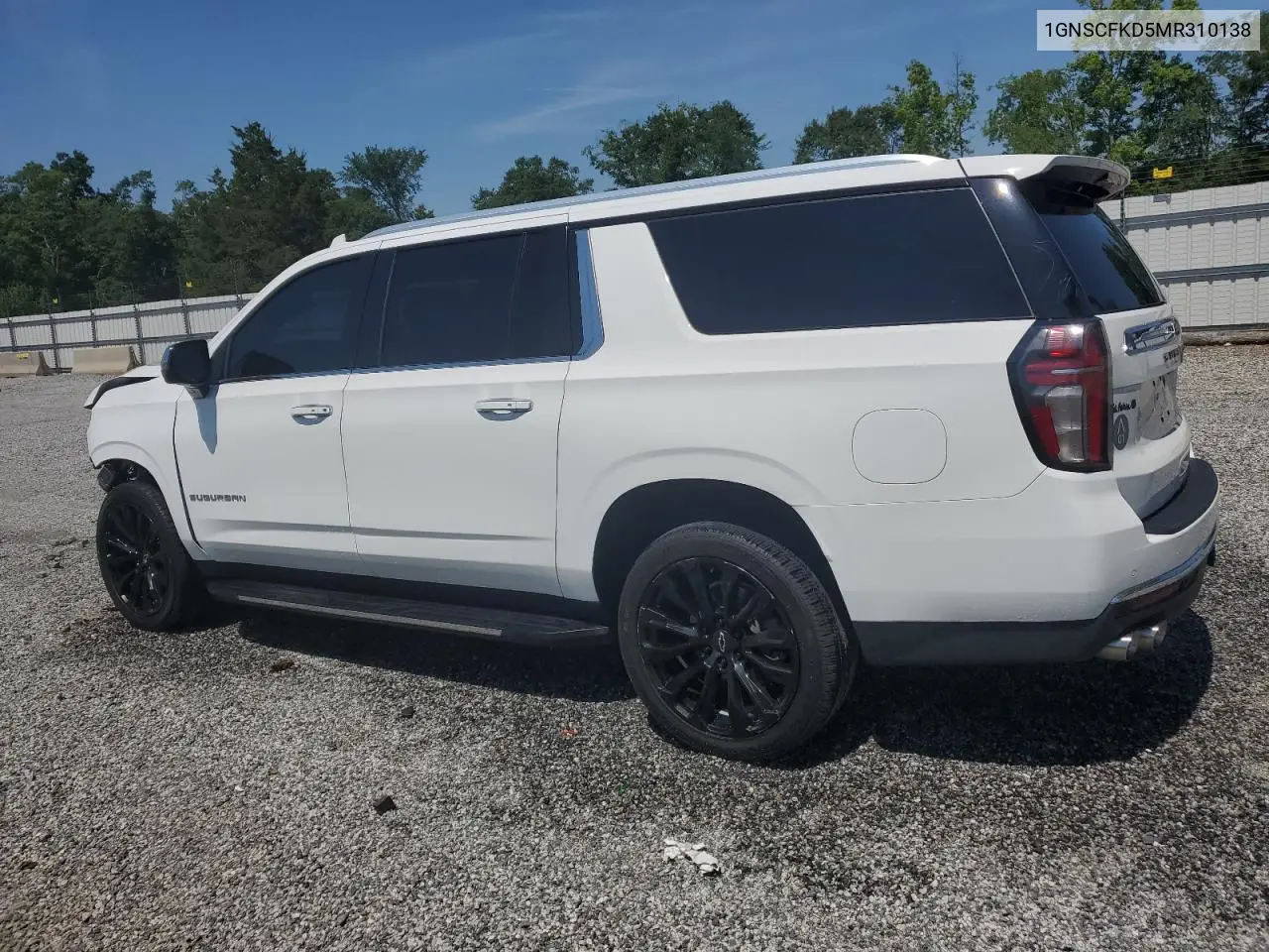 2021 Chevrolet Suburban C1500 Premier VIN: 1GNSCFKD5MR310138 Lot: 62144765
