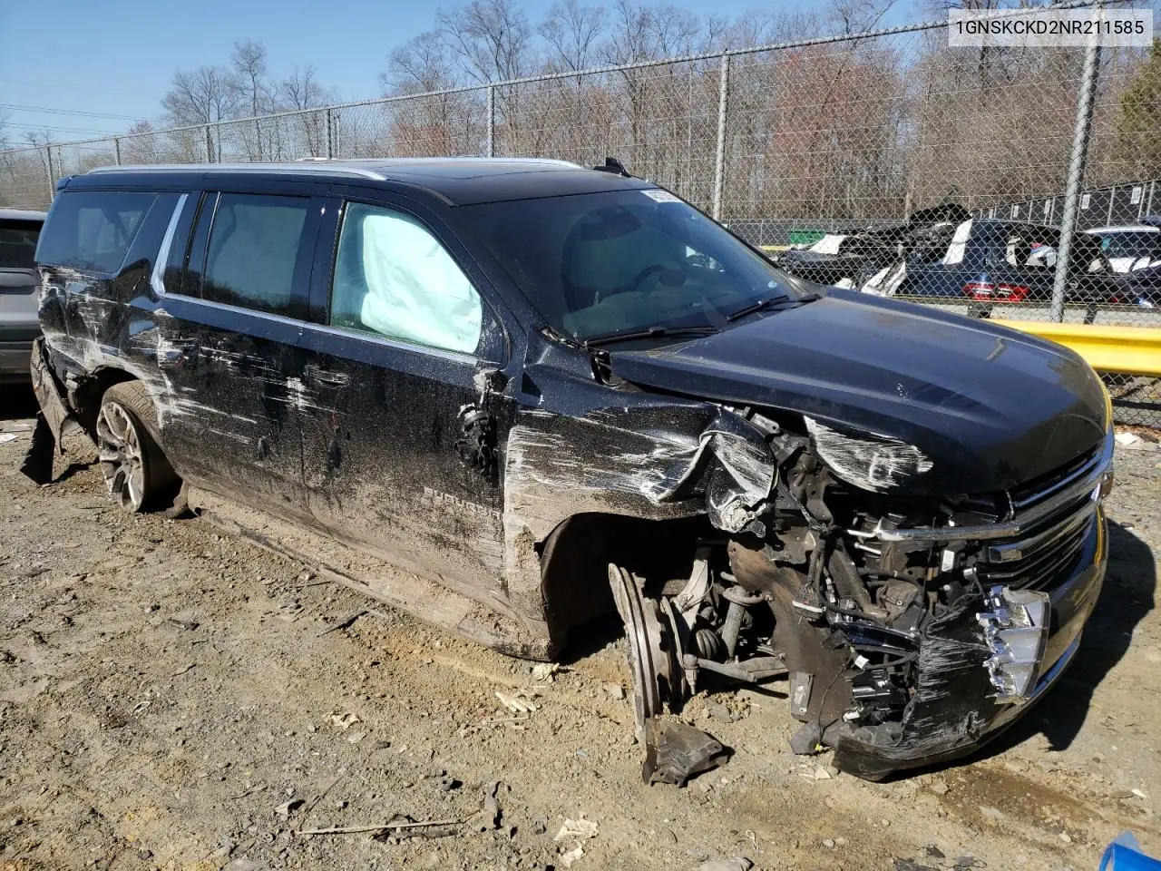 2022 Chevrolet Suburban K1500 Lt VIN: 1GNSKCKD2NR211585 Lot: 48373215