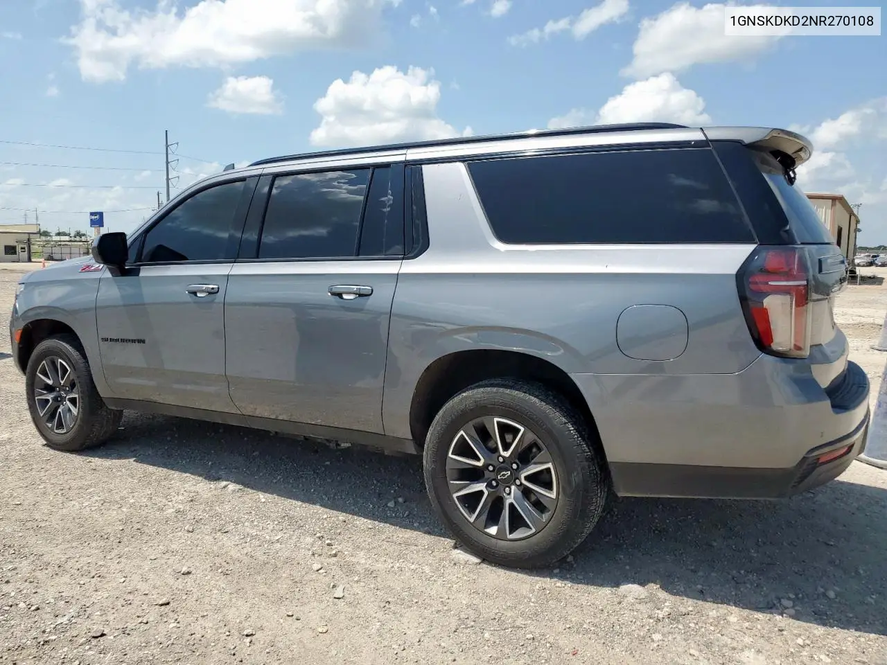 2022 Chevrolet Suburban K1500 Z71 VIN: 1GNSKDKD2NR270108 Lot: 61860055