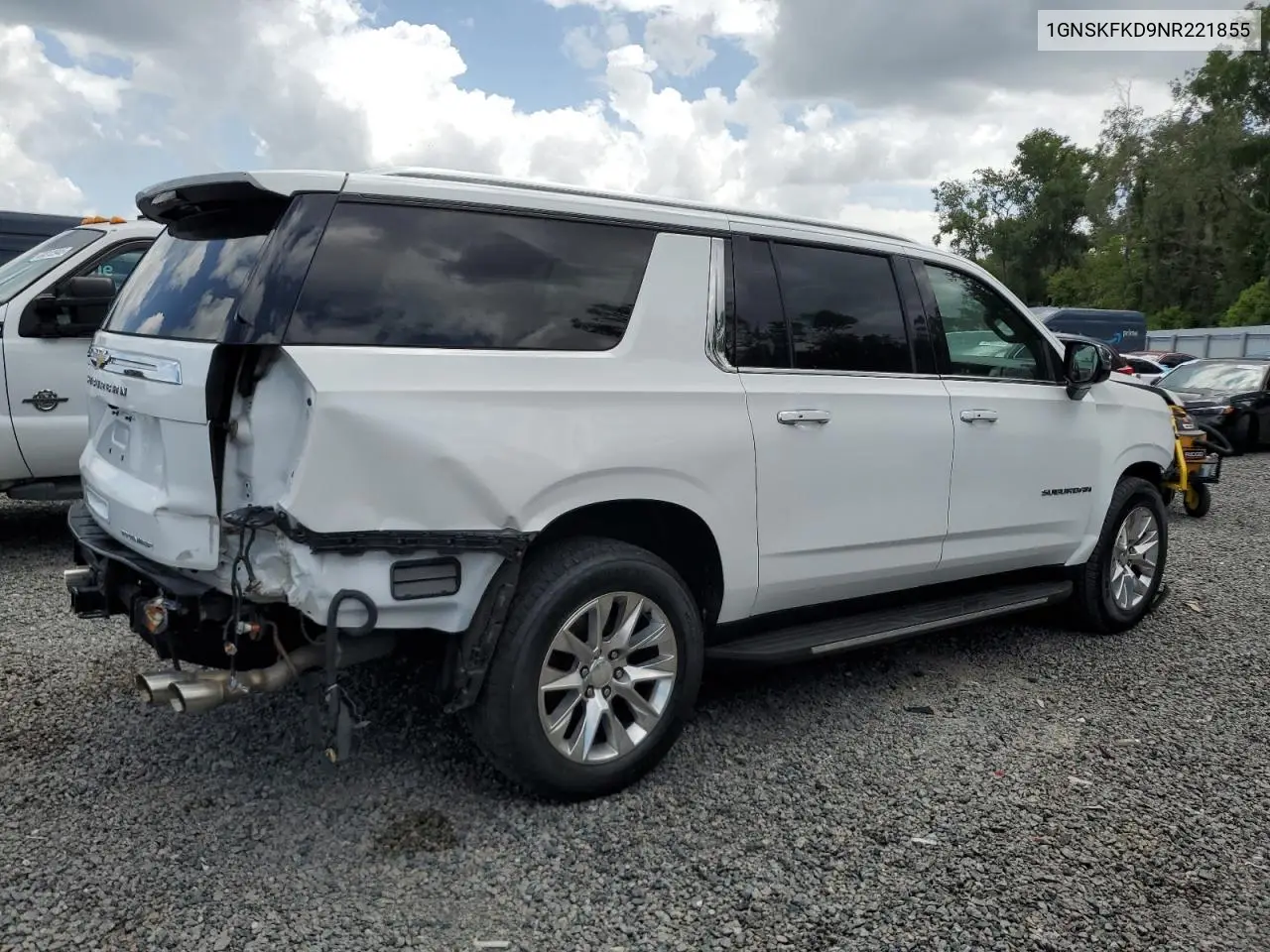 2022 Chevrolet Suburban K1500 Premier VIN: 1GNSKFKD9NR221855 Lot: 62273845