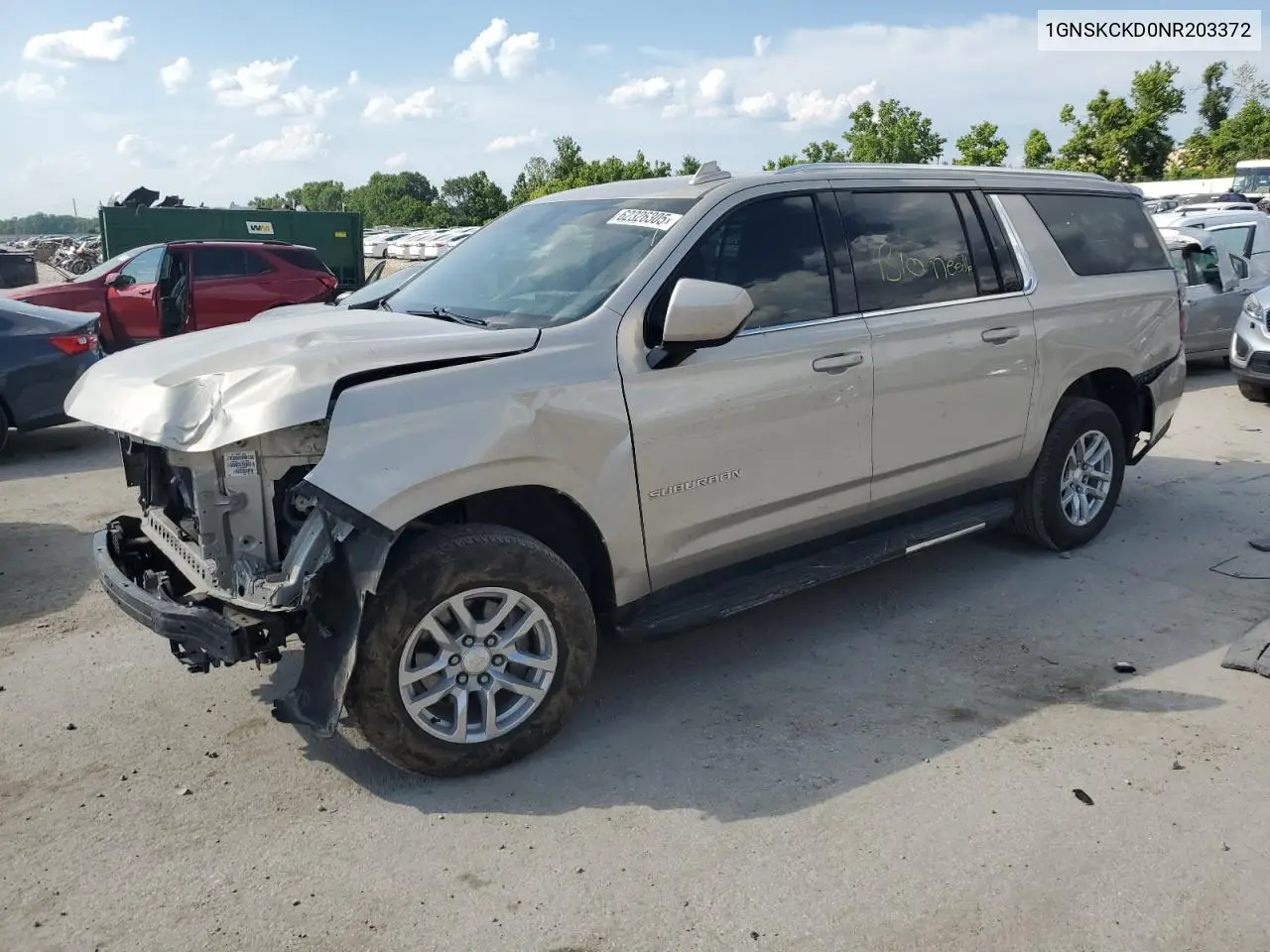 2022 Chevrolet Suburban K1500 Lt VIN: 1GNSKCKD0NR203372 Lot: 62326305