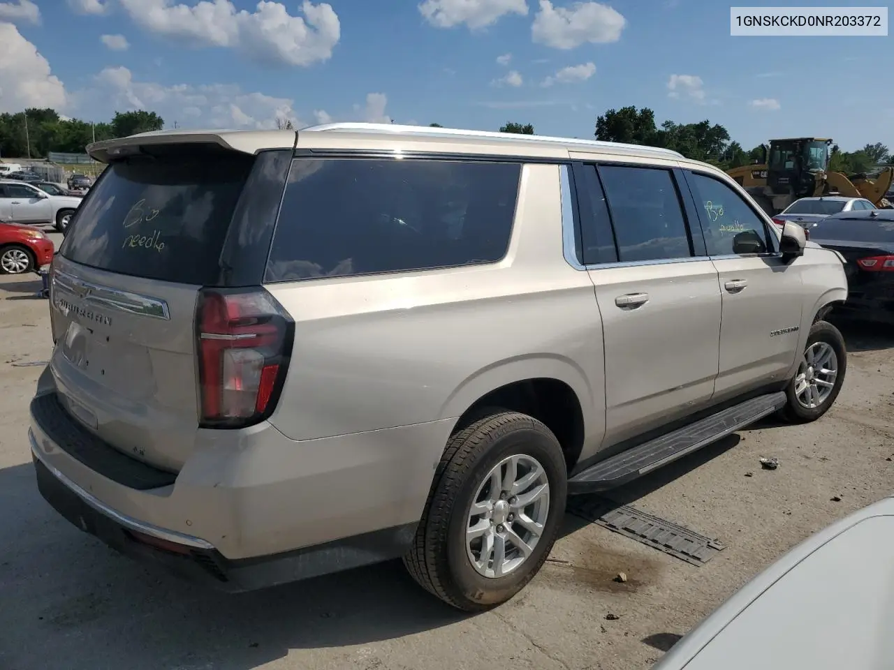2022 Chevrolet Suburban K1500 Lt VIN: 1GNSKCKD0NR203372 Lot: 62326305