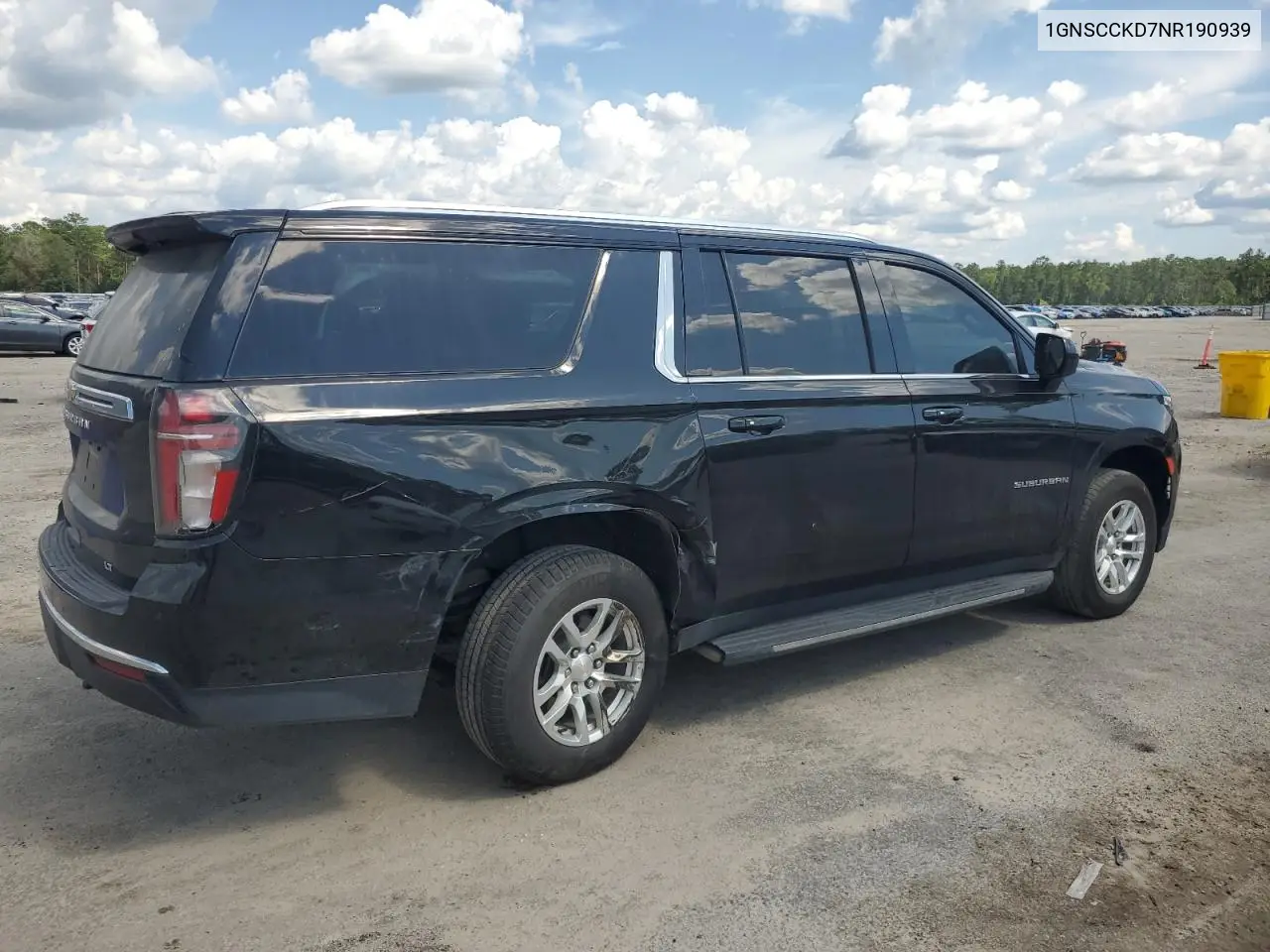 2022 Chevrolet Suburban C1500 Lt VIN: 1GNSCCKD7NR190939 Lot: 62860575