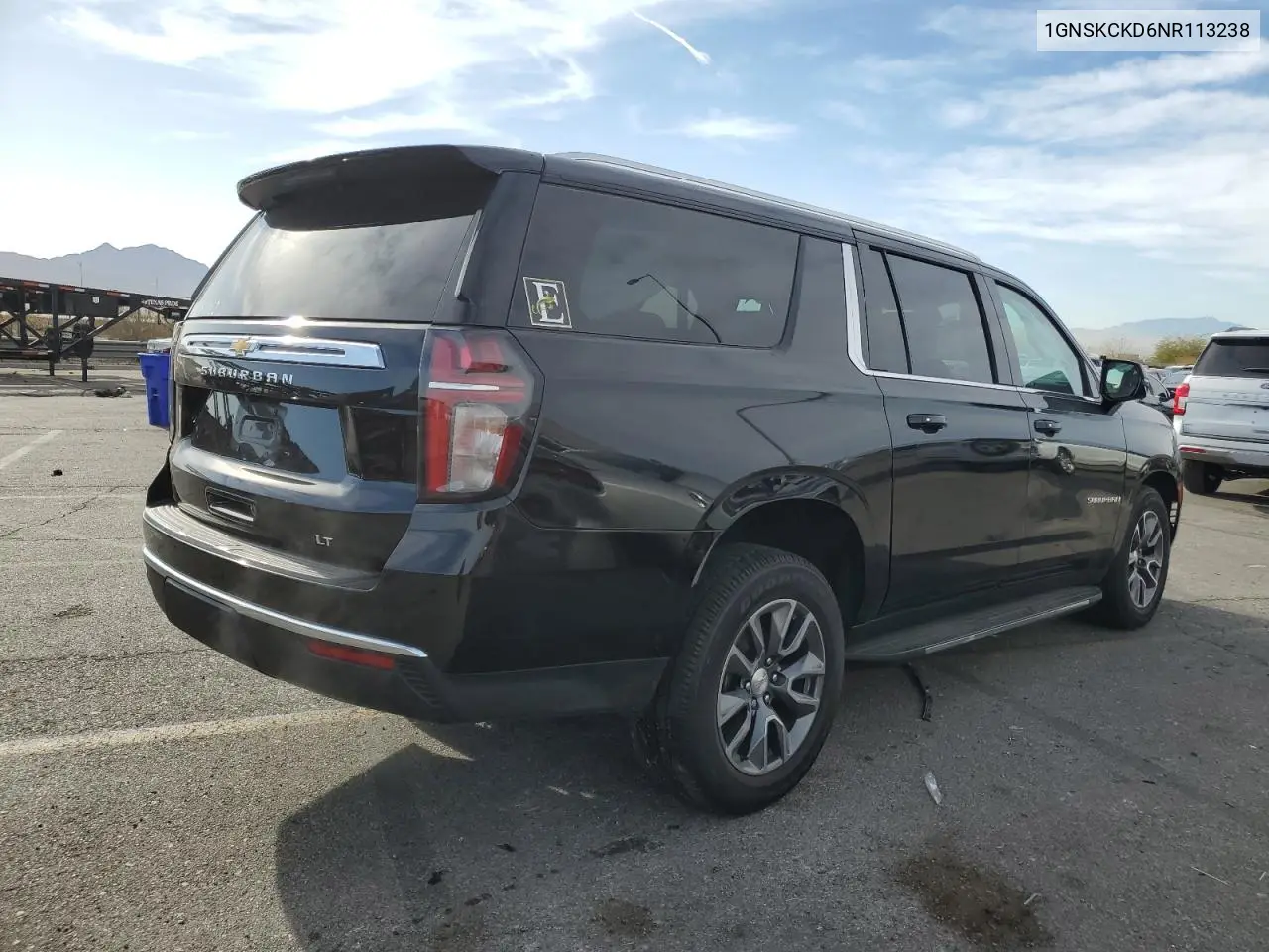 2022 Chevrolet Suburban K1500 Lt VIN: 1GNSKCKD6NR113238 Lot: 84997734