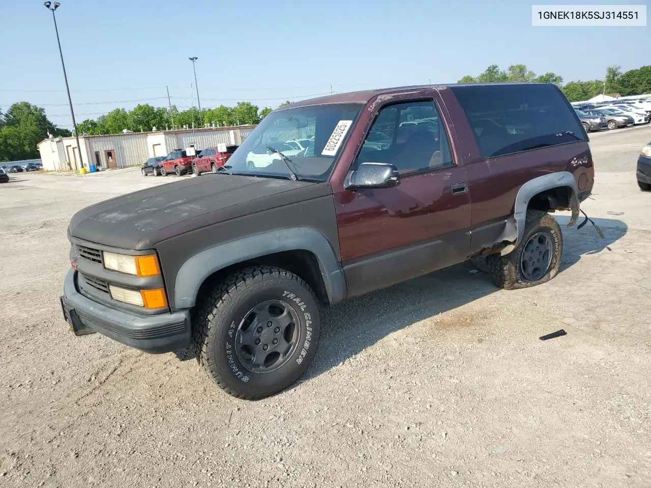 1995 Chevrolet Tahoe K1500 VIN: 1GNEK18K5SJ314551 Lot: 60225025
