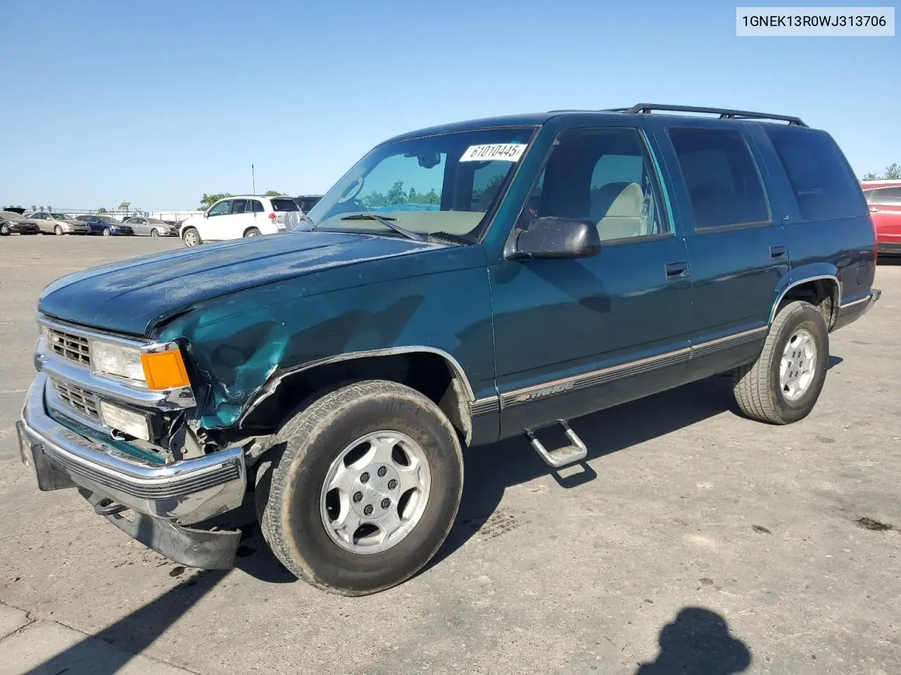 1998 Chevrolet Tahoe K1500 VIN: 1GNEK13R0WJ313706 Lot: 61010445