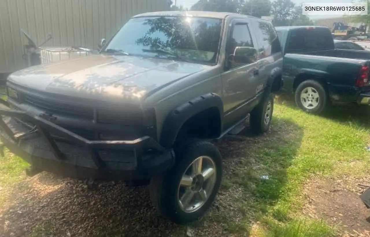 1998 Chevrolet Tahoe K1500 VIN: 3GNEK18R6WG125685 Lot: 61106805