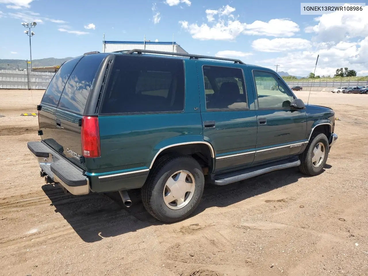1998 Chevrolet Tahoe K1500 VIN: 1GNEK13R2WR108986 Lot: 62608875