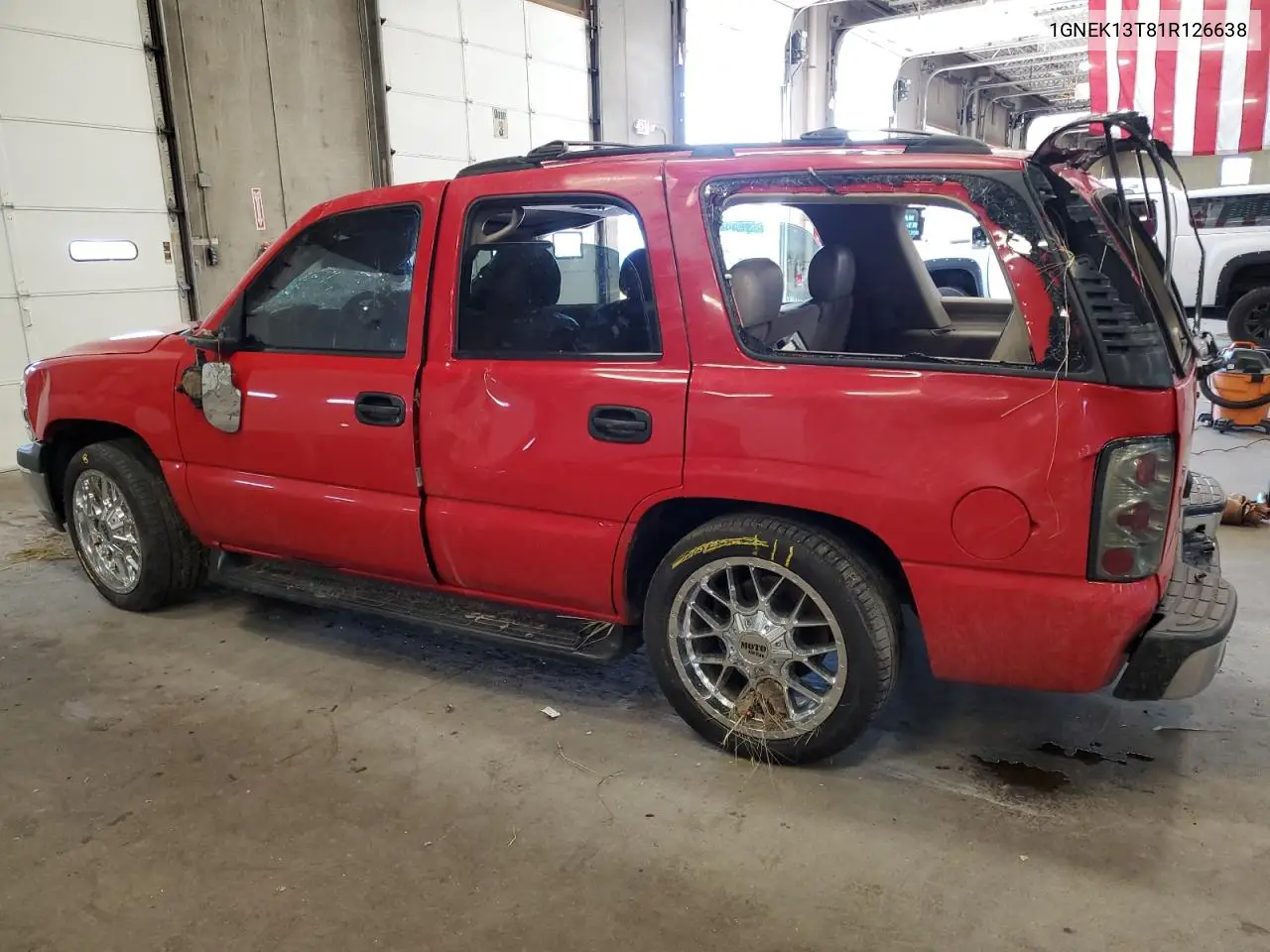 2001 Chevrolet Tahoe K1500 VIN: 1GNEK13T81R126638 Lot: 62624235