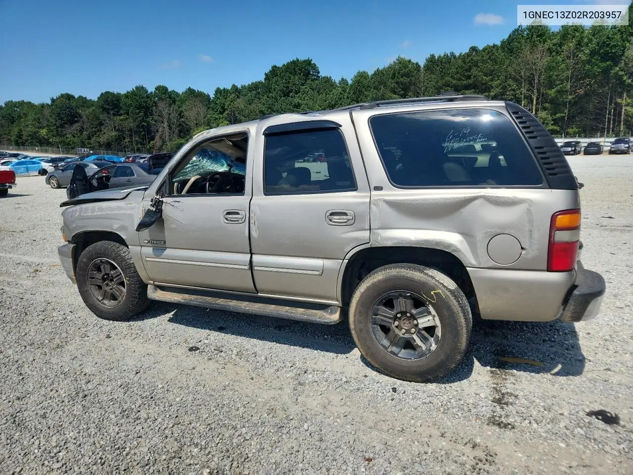 2002 Chevrolet Tahoe C1500 VIN: 1GNEC13Z02R203957 Lot: 62884295