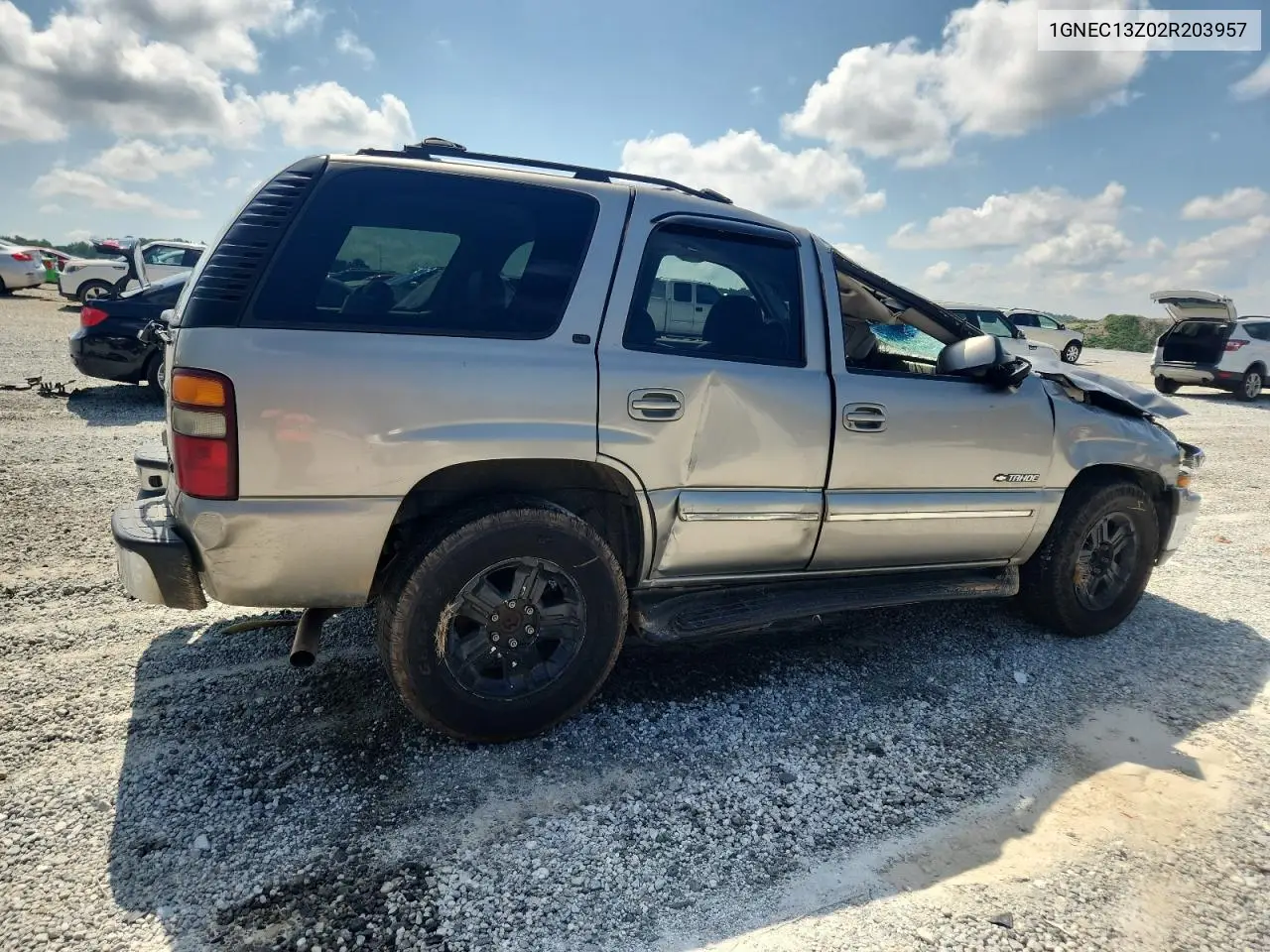 2002 Chevrolet Tahoe C1500 VIN: 1GNEC13Z02R203957 Lot: 62884295