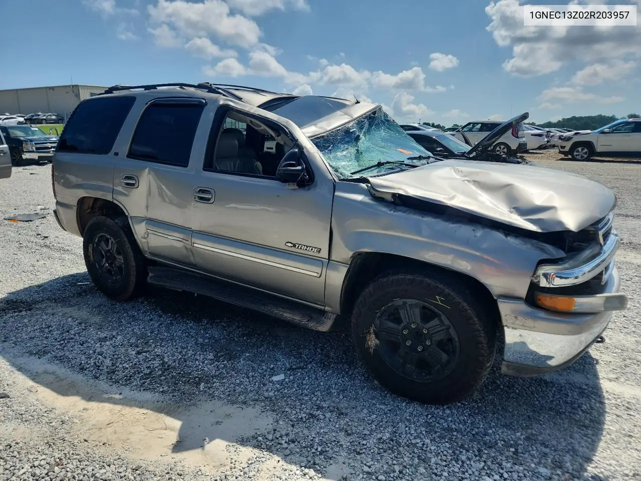2002 Chevrolet Tahoe C1500 VIN: 1GNEC13Z02R203957 Lot: 62884295