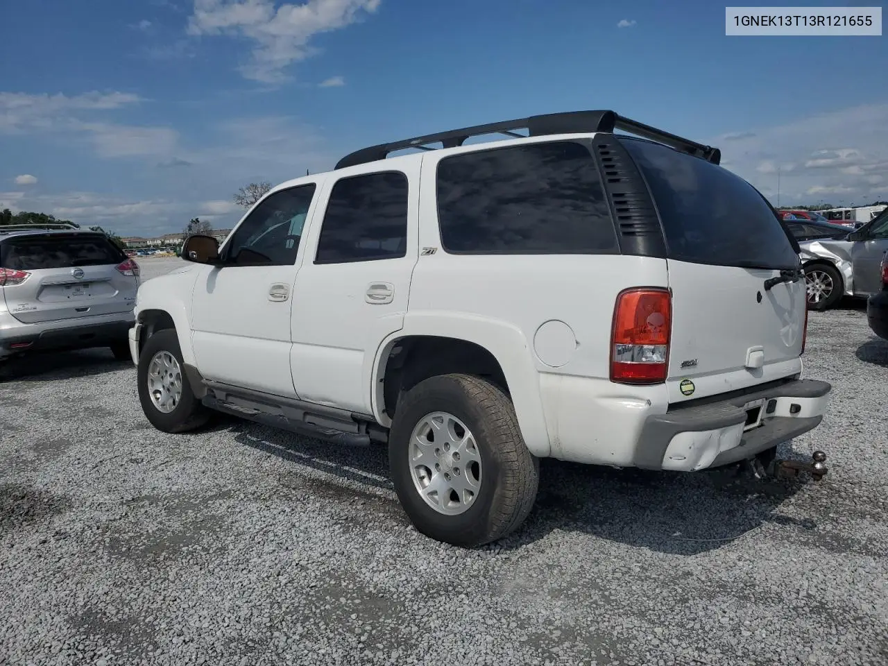 2003 Chevrolet Tahoe K1500 VIN: 1GNEK13T13R121655 Lot: 52484435