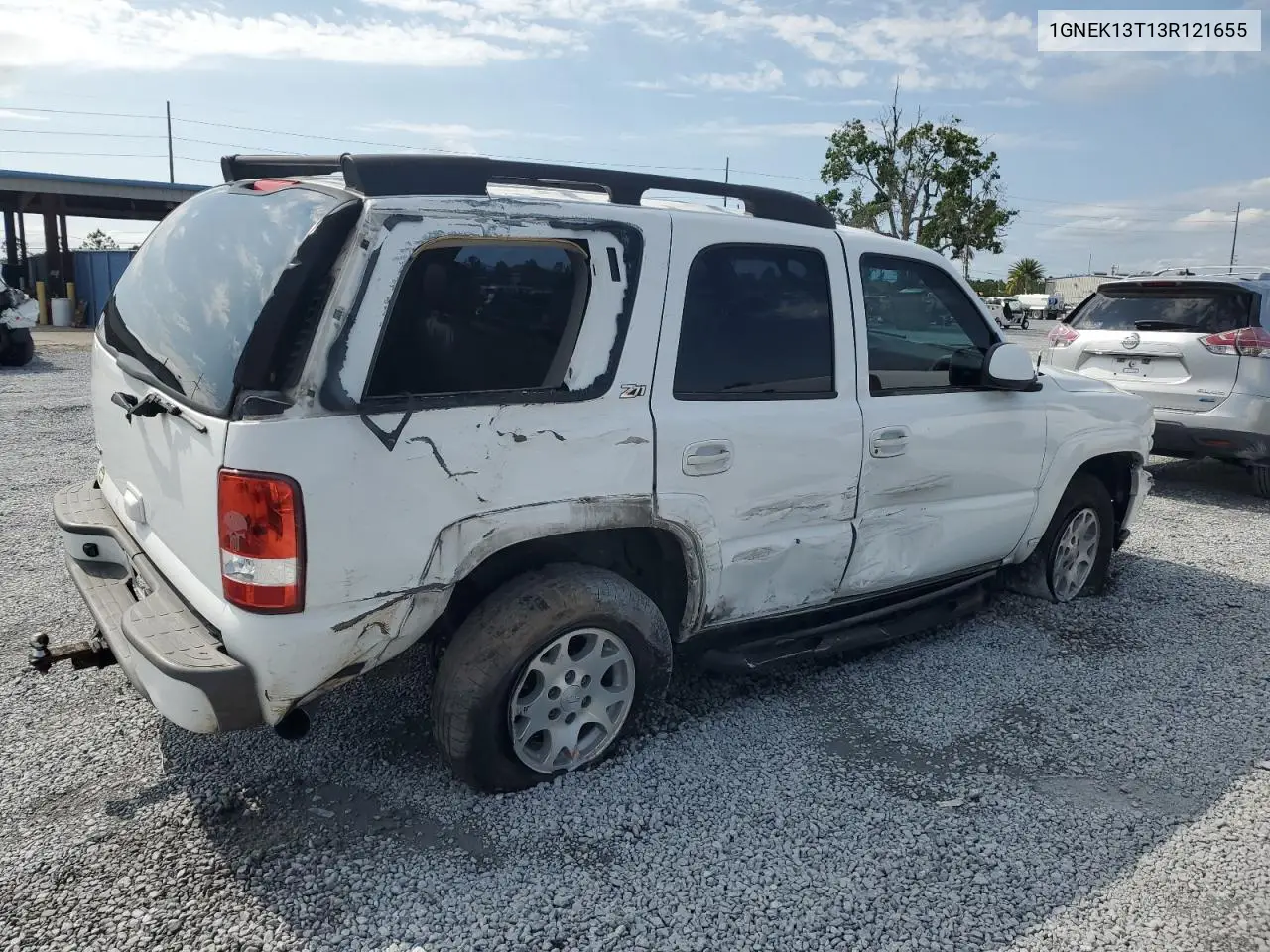 2003 Chevrolet Tahoe K1500 VIN: 1GNEK13T13R121655 Lot: 52484435