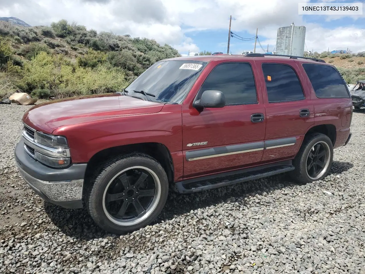 2003 Chevrolet Tahoe C1500 VIN: 1GNEC13T43J139403 Lot: 56891365