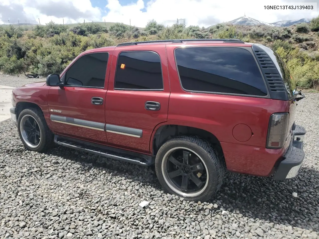 2003 Chevrolet Tahoe C1500 VIN: 1GNEC13T43J139403 Lot: 56891365