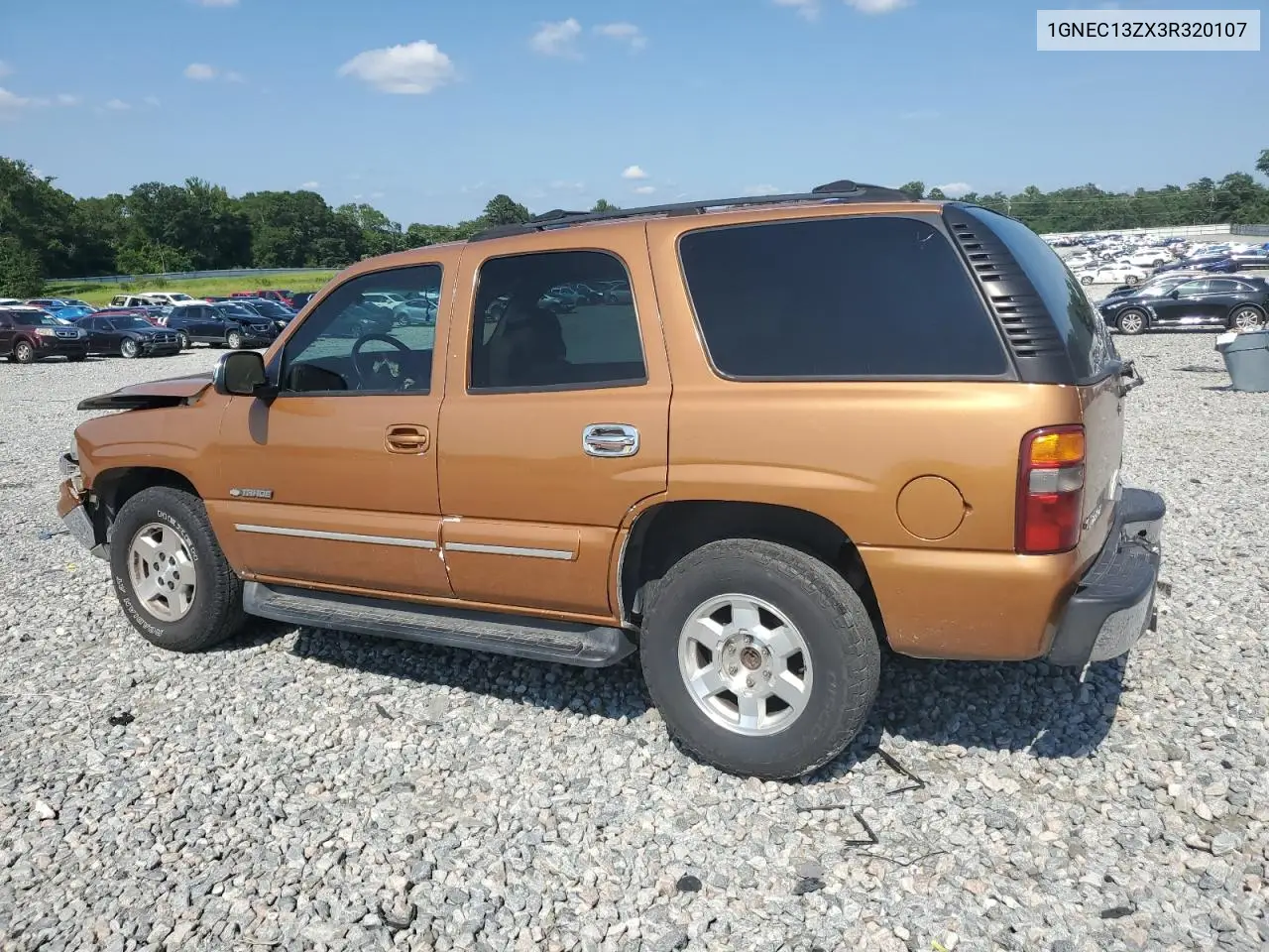 2003 Chevrolet Tahoe C1500 VIN: 1GNEC13ZX3R320107 Lot: 62586875