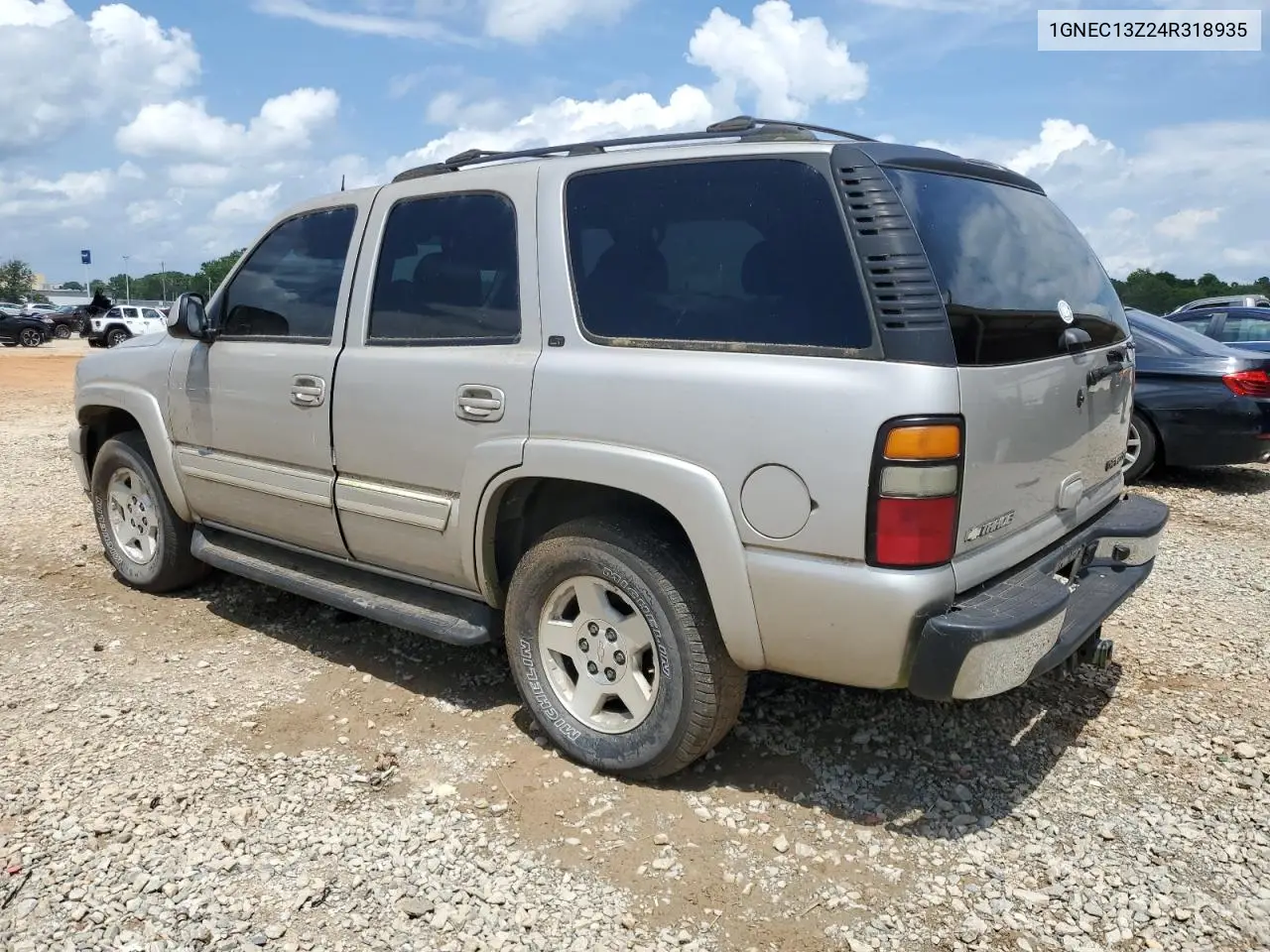 2004 Chevrolet Tahoe C1500 VIN: 1GNEC13Z24R318935 Lot: 62464035