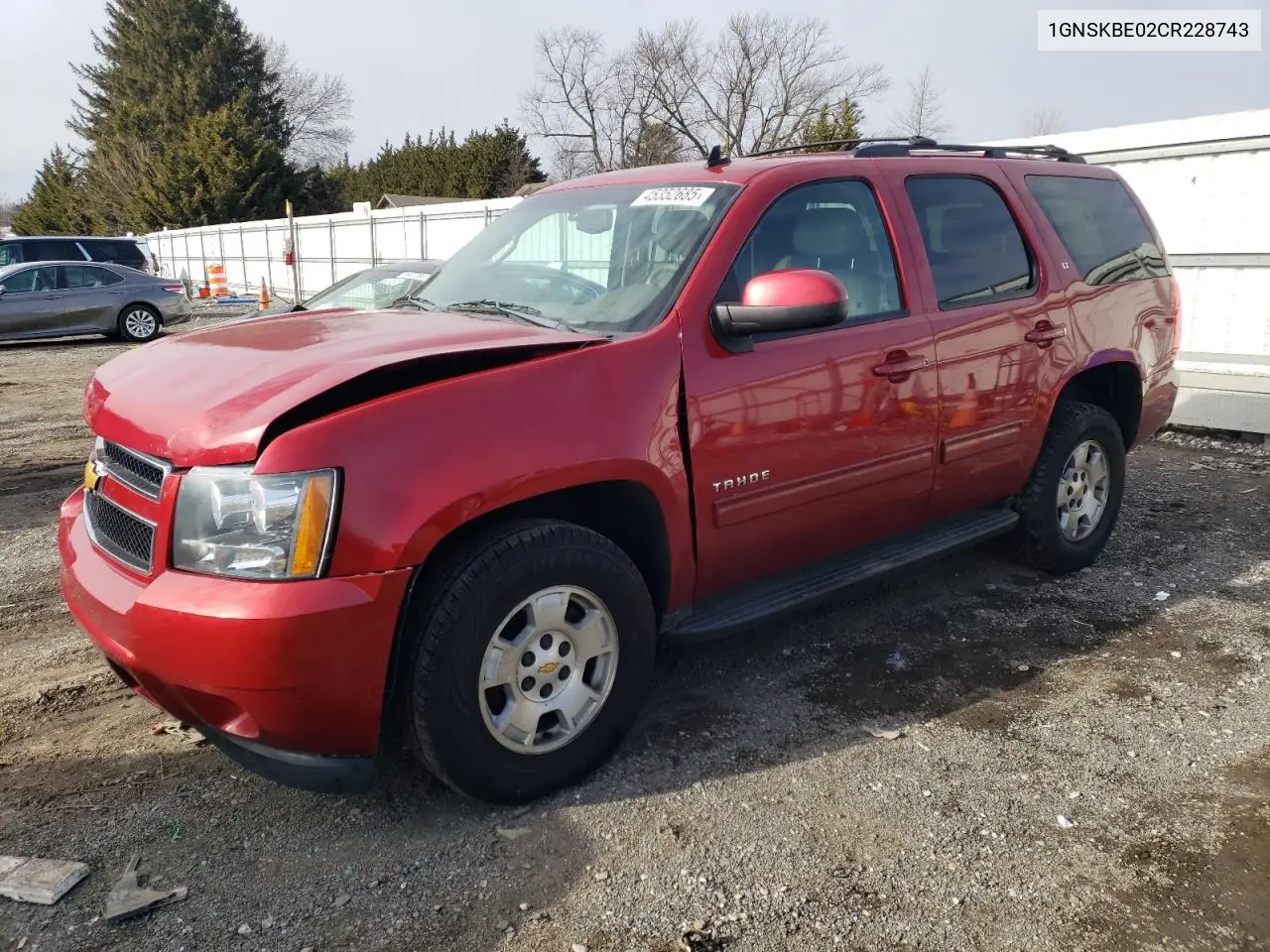 2012 Chevrolet Tahoe K1500 Lt VIN: 1GNSKBE02CR228743 Lot: 45352685