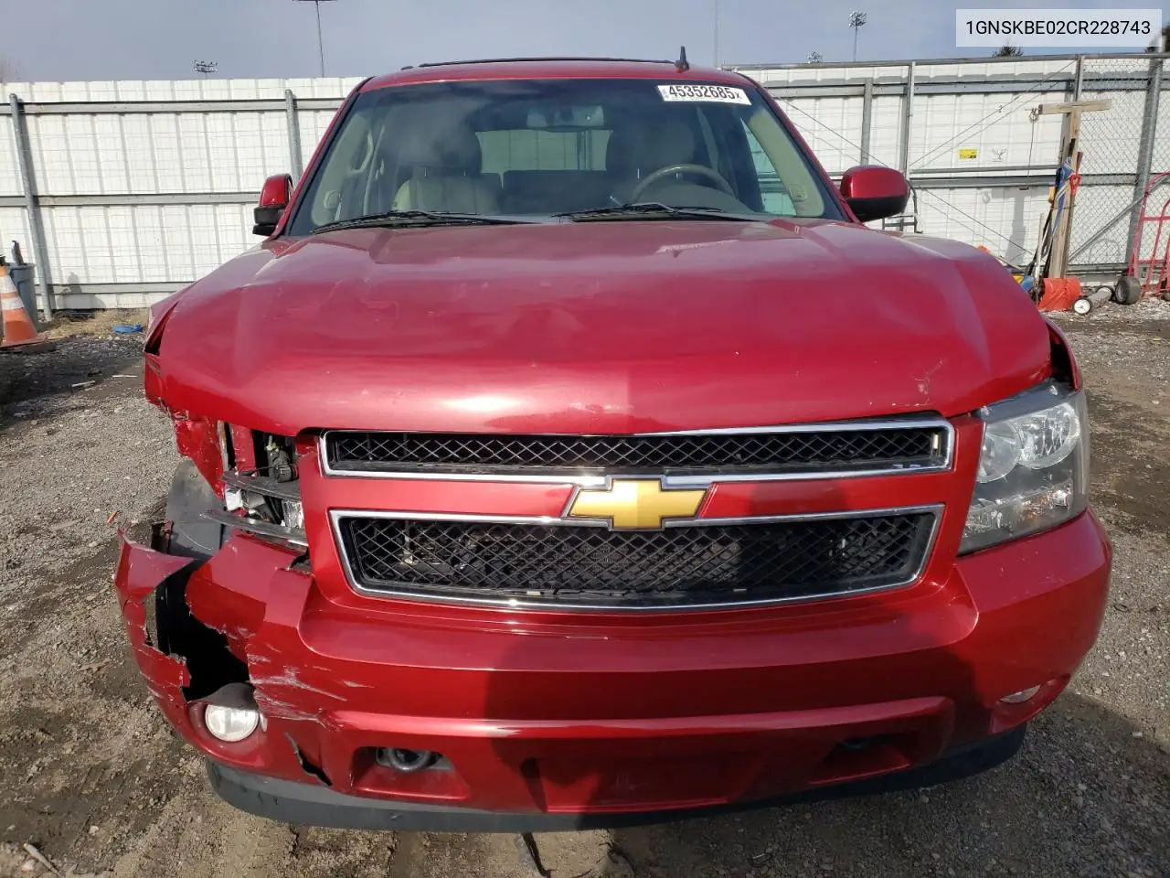 2012 Chevrolet Tahoe K1500 Lt VIN: 1GNSKBE02CR228743 Lot: 45352685