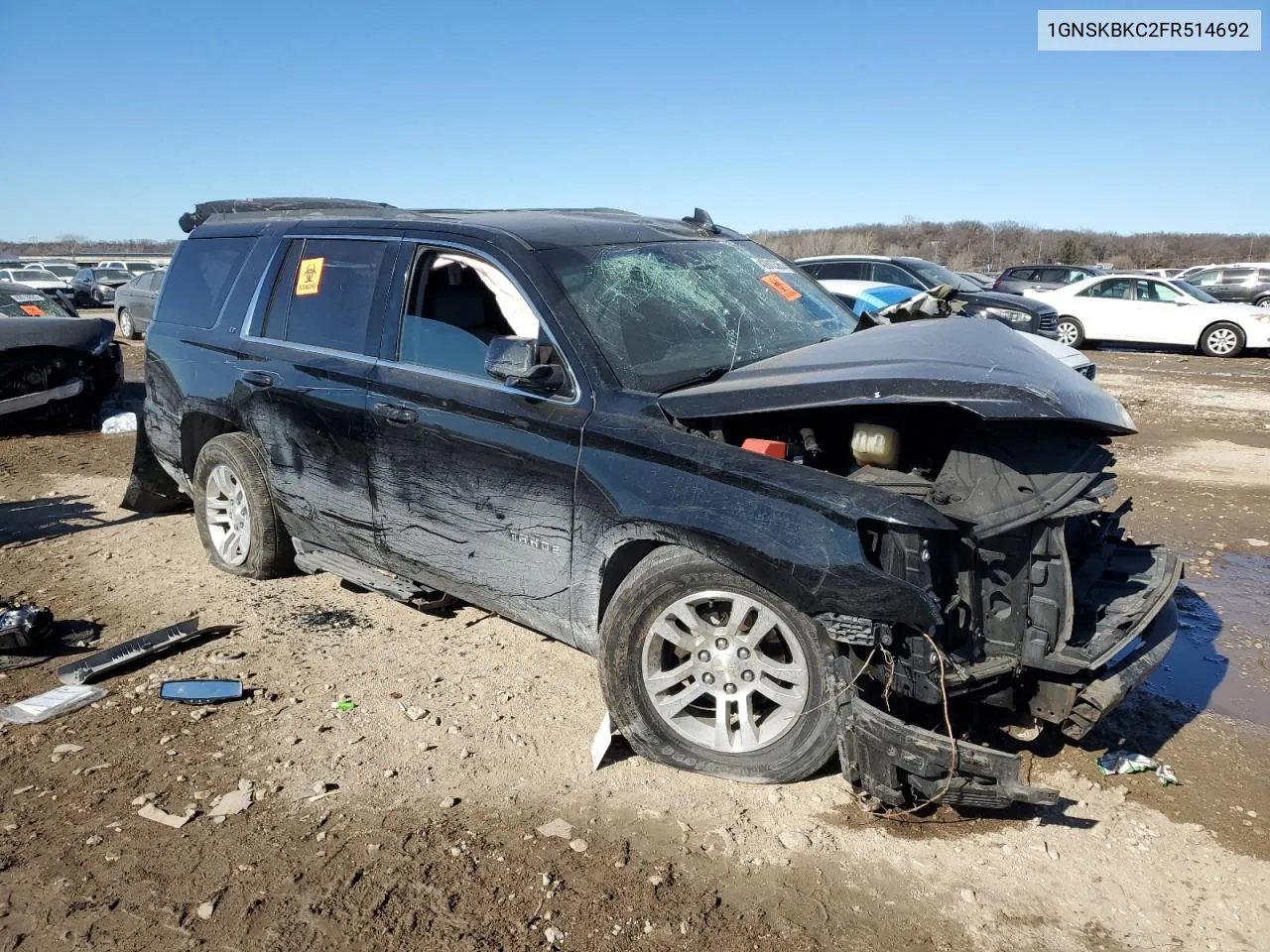 2015 Chevrolet Tahoe K1500 Lt VIN: 1GNSKBKC2FR514692 Lot: 42612365