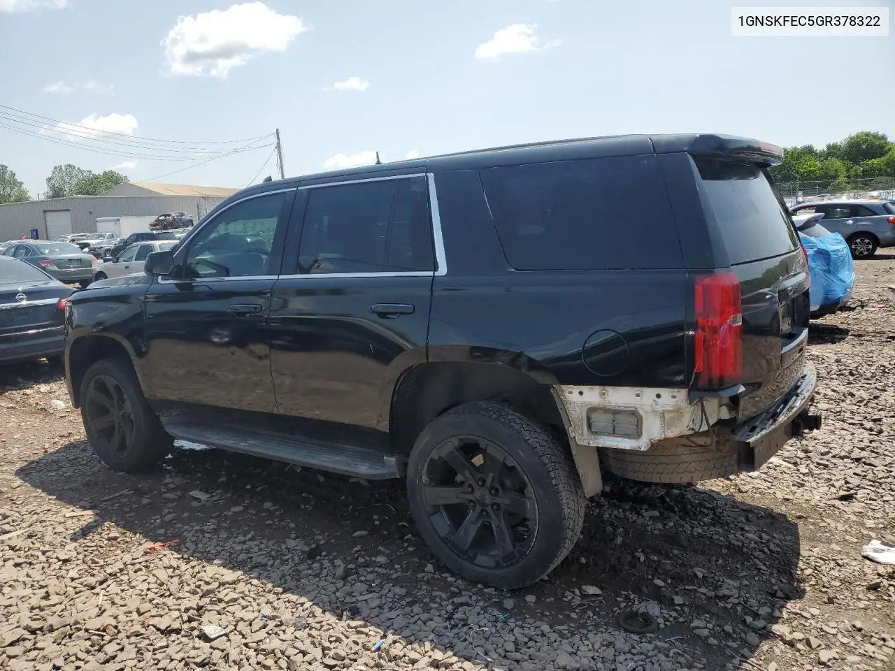 2016 Chevrolet Tahoe Special VIN: 1GNSKFEC5GR378322 Lot: 60929115