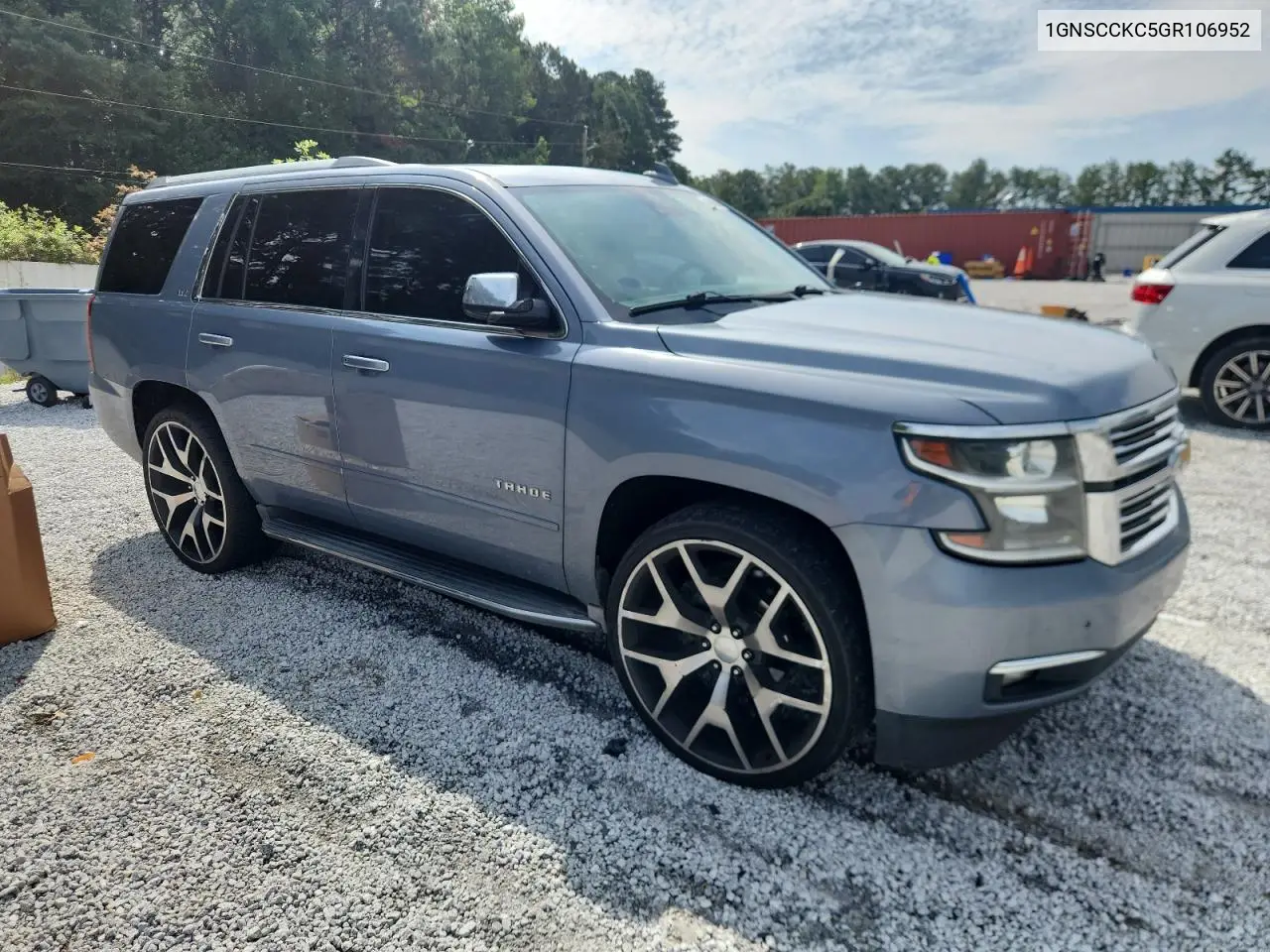 2016 Chevrolet Tahoe C1500 Ltz VIN: 1GNSCCKC5GR106952 Lot: 62946045