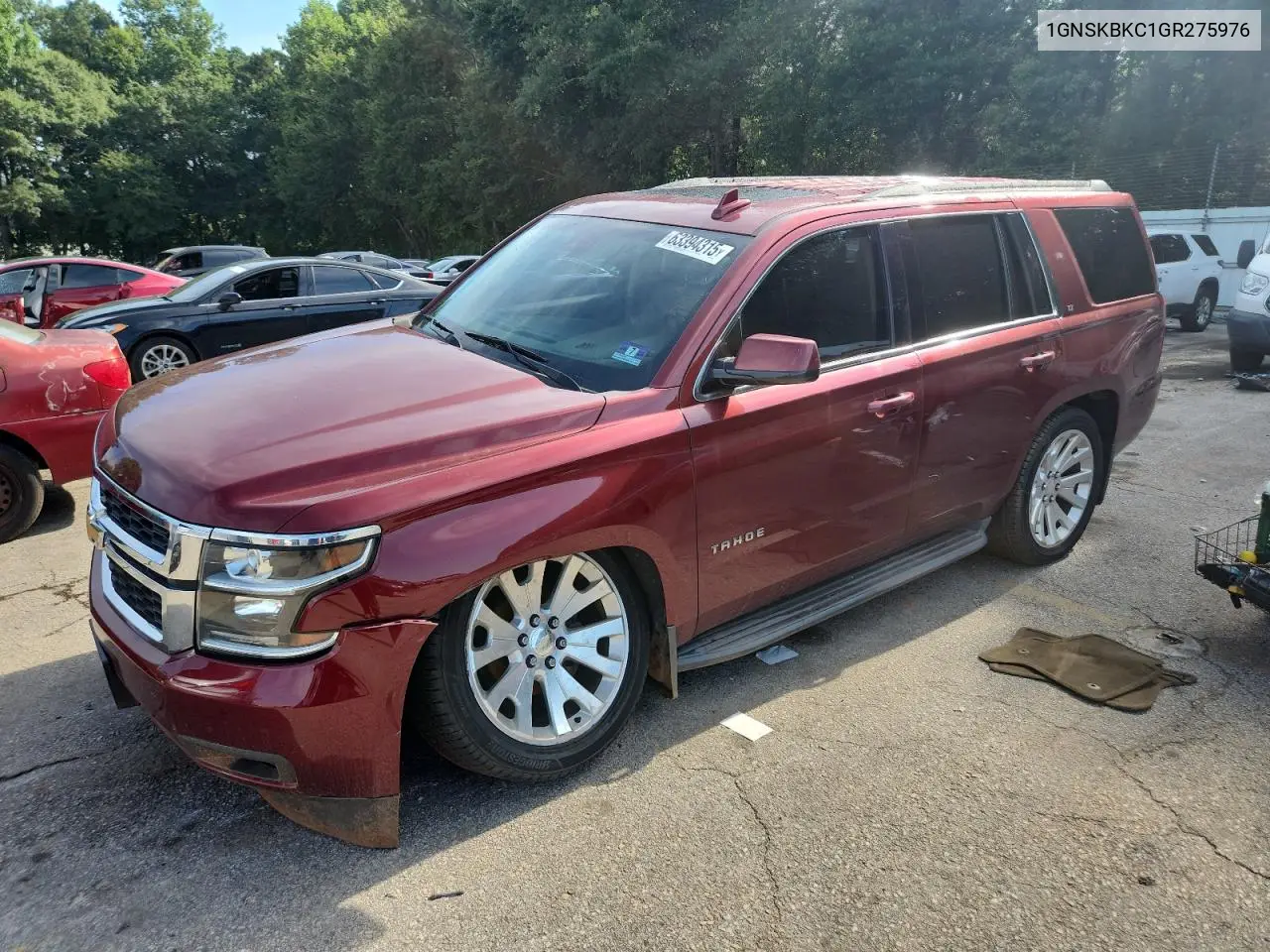 2016 Chevrolet Tahoe K1500 Lt VIN: 1GNSKBKC1GR275976 Lot: 63394315