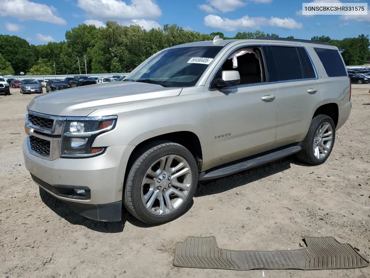 2017 Chevrolet Tahoe C1500 Lt VIN: 1GNSCBKC3HR331575 Lot: 56490405