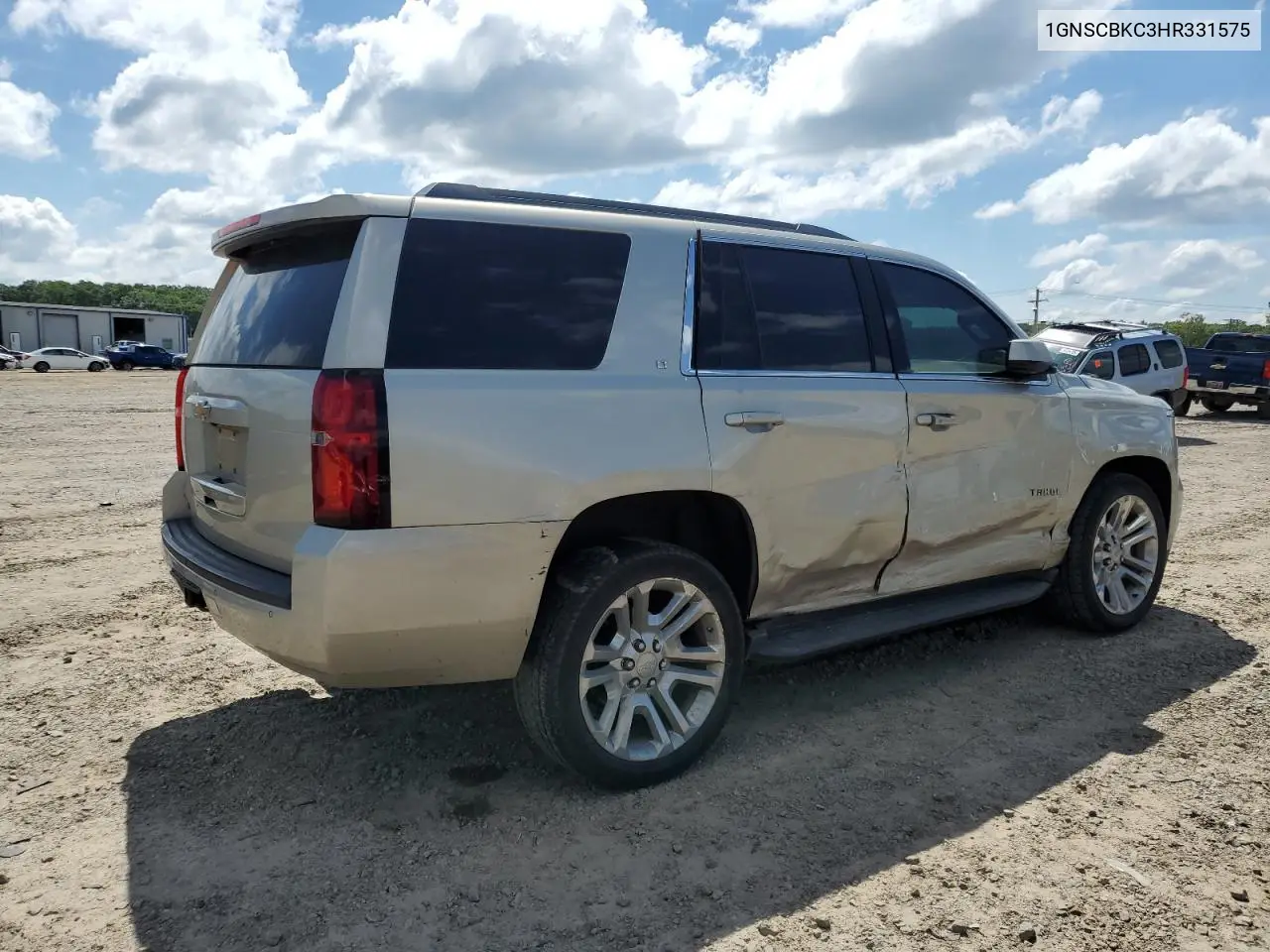 2017 Chevrolet Tahoe C1500 Lt VIN: 1GNSCBKC3HR331575 Lot: 56490405